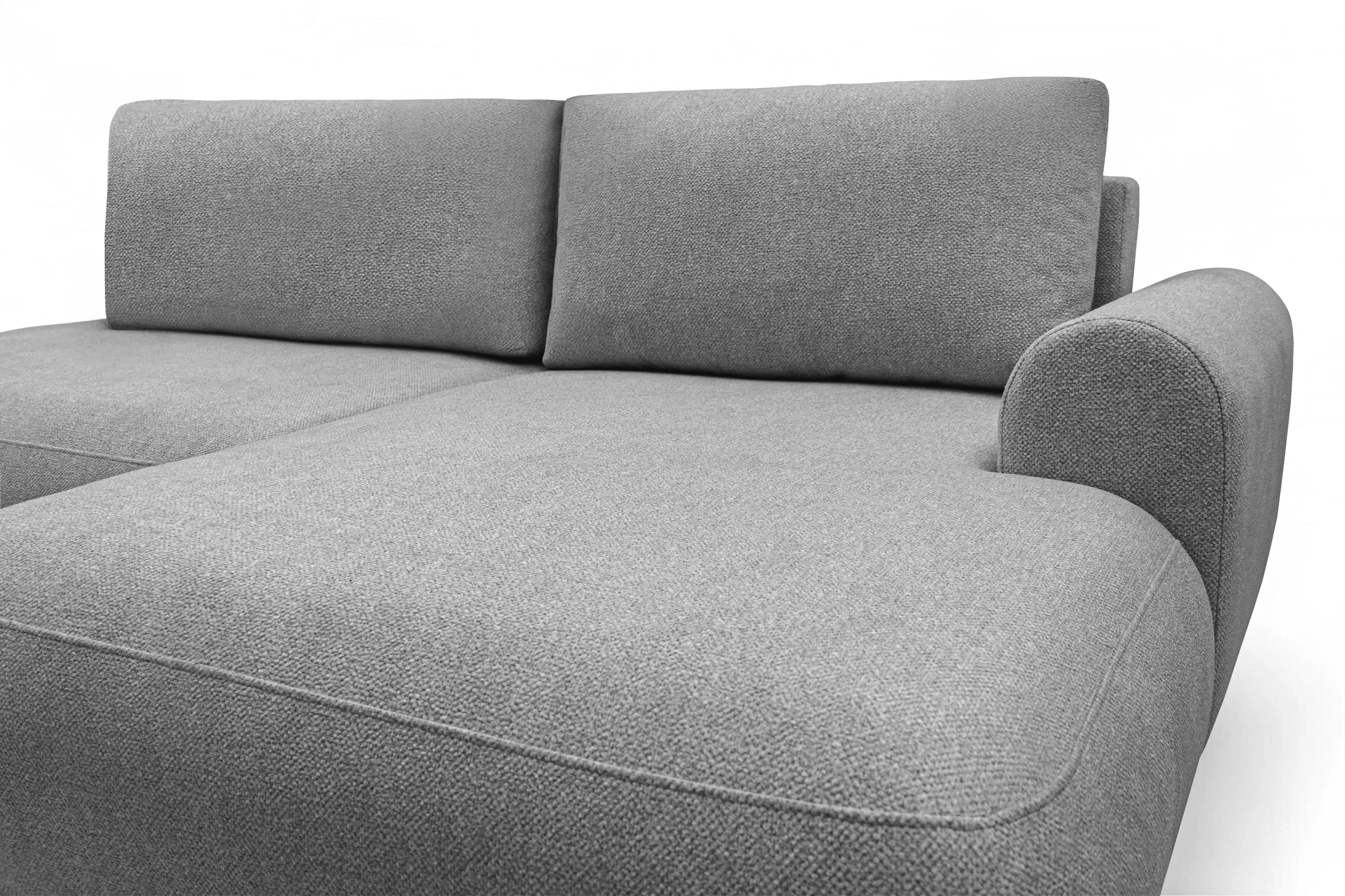 Rozkládací rohová sedací souprava Lotulis L II pravá - šedá Blur 18 Rohová sedací souprava Lotulis L rozkládací pravá - šedá Pletenina hydrofobowa Blur 18