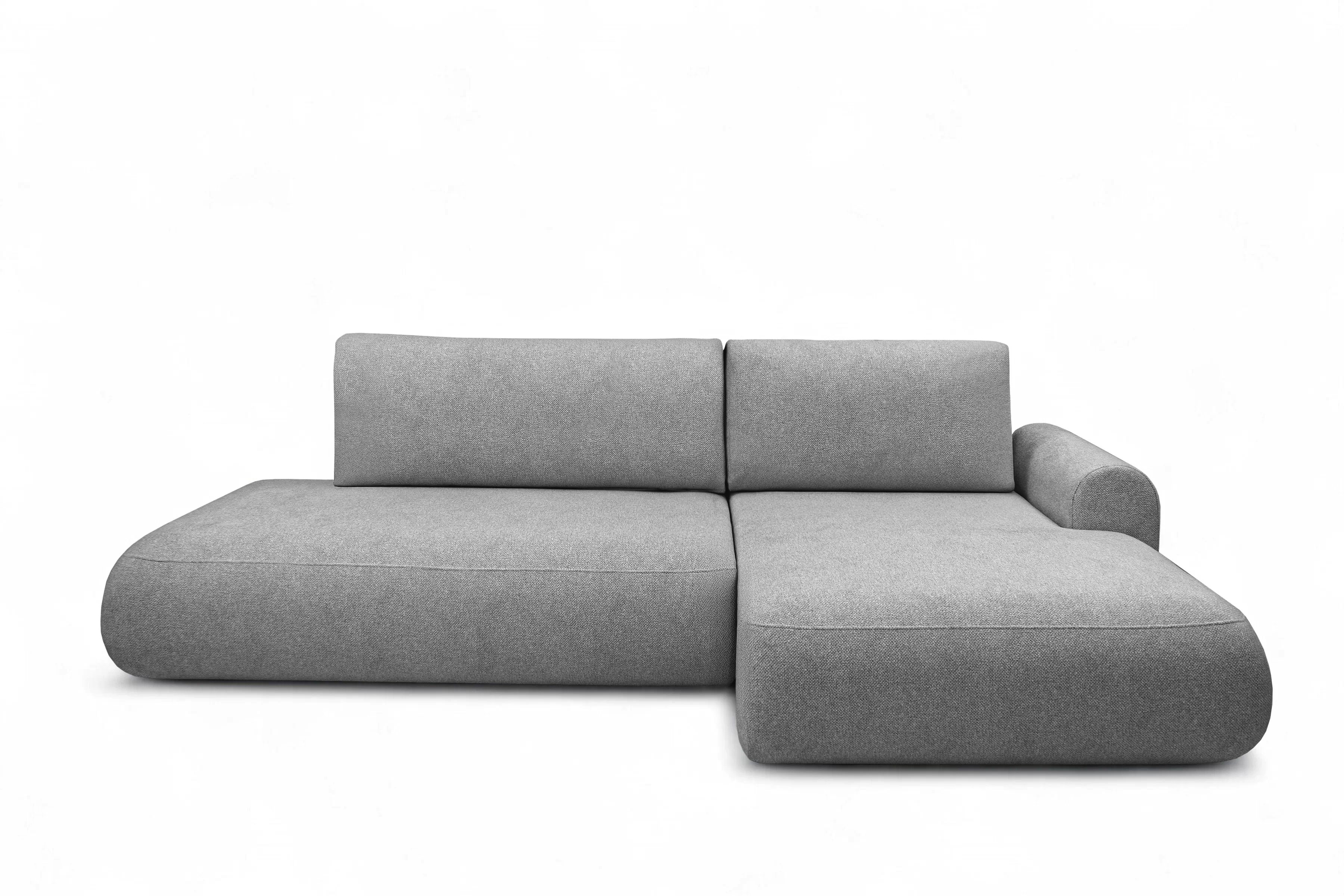 Rozkládací rohová sedací souprava Lotulis L II pravá - šedá Blur 18 Rohová sedací souprava Lotulis L rozkládací pravá - šedá Pletenina hydrofobowa Blur 18