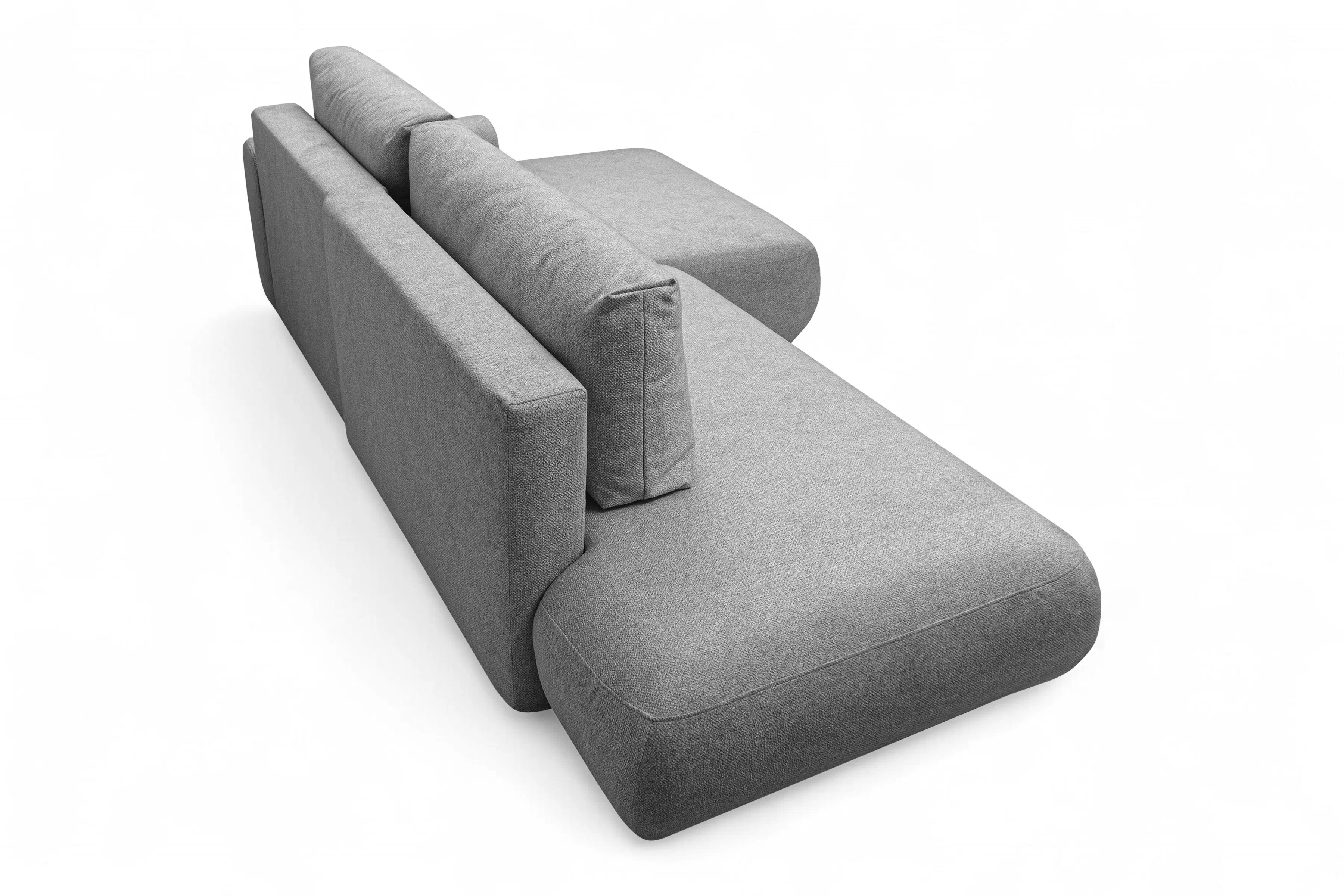 Rozkládací rohová sedací souprava Lotulis L II pravá - šedá Blur 18 Rohová sedací souprava Lotulis L rozkládací pravá - šedá Pletenina hydrofobowa Blur 18