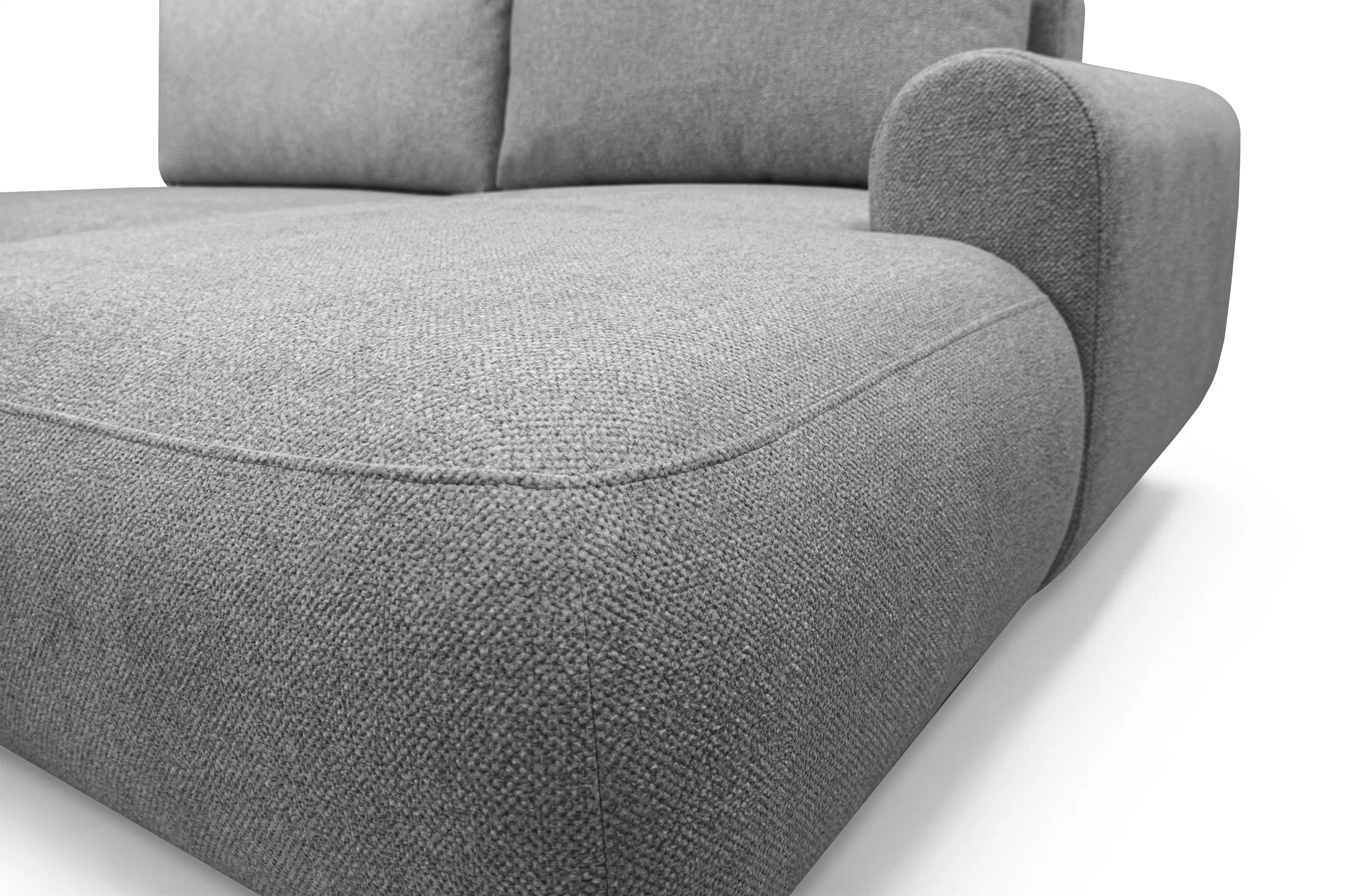 Rozkládací rohová sedací souprava Lotulis L II pravá - šedá Blur 18 Rohová sedací souprava Lotulis L rozkládací pravá - šedá Pletenina hydrofobowa Blur 18