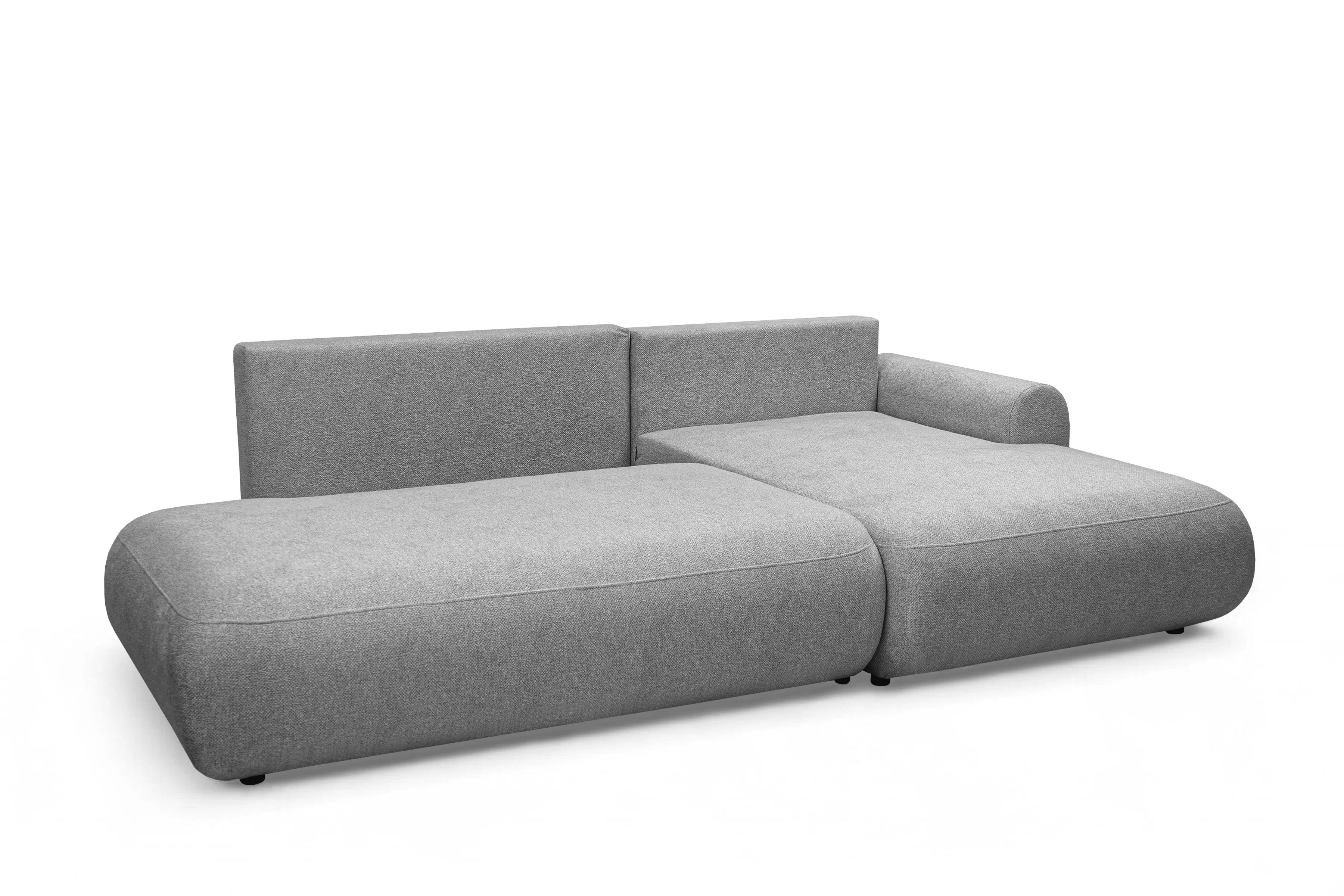 Rozkládací rohová sedací souprava Lotulis L II pravá - šedá Blur 18 Rohová sedací souprava Lotulis L rozkládací pravá - šedá Pletenina hydrofobowa Blur 18