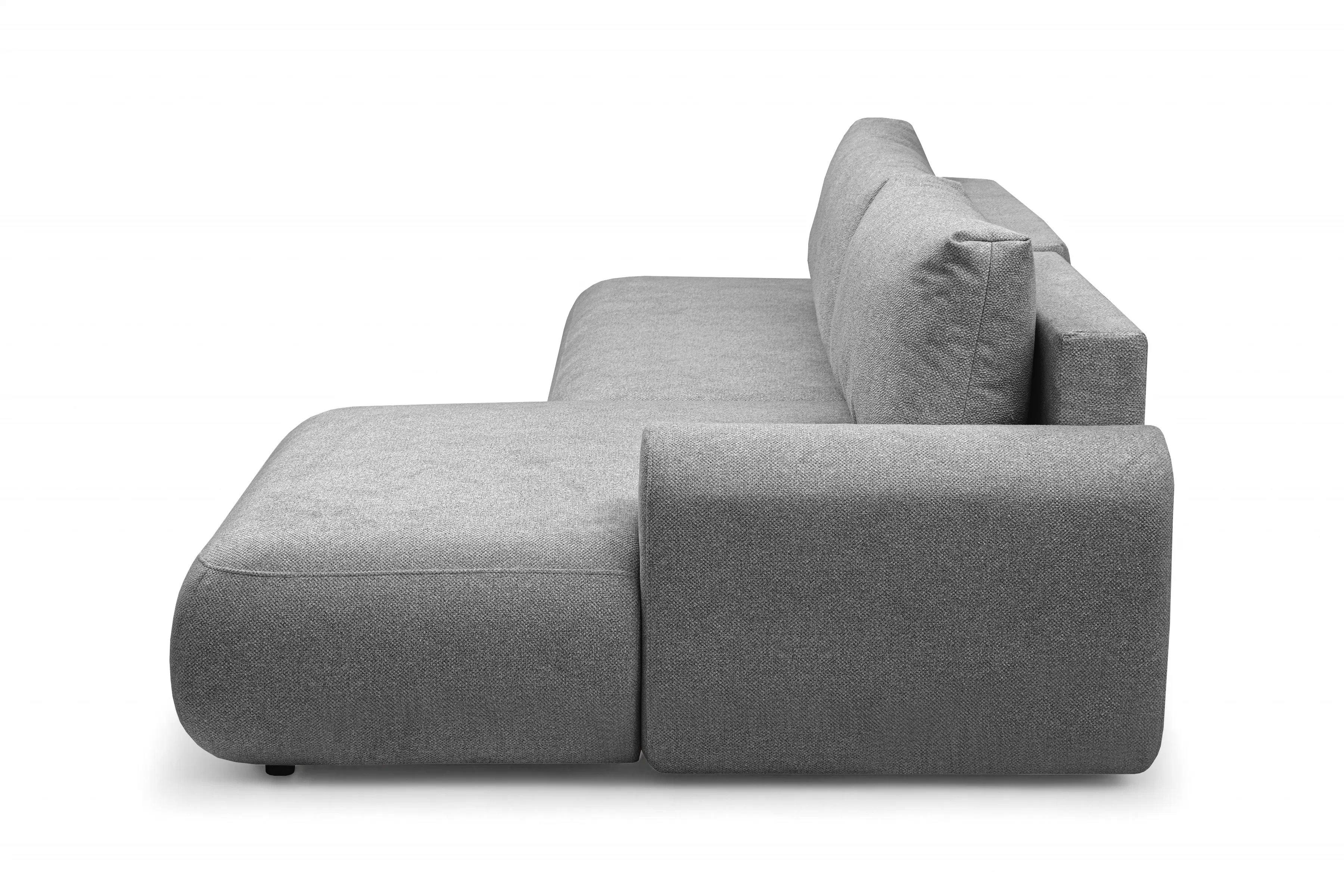 Rozkládací rohová sedací souprava Lotulis L II pravá - šedá Blur 18 Rohová sedací souprava Lotulis L rozkládací pravá - šedá Pletenina hydrofobowa Blur 18