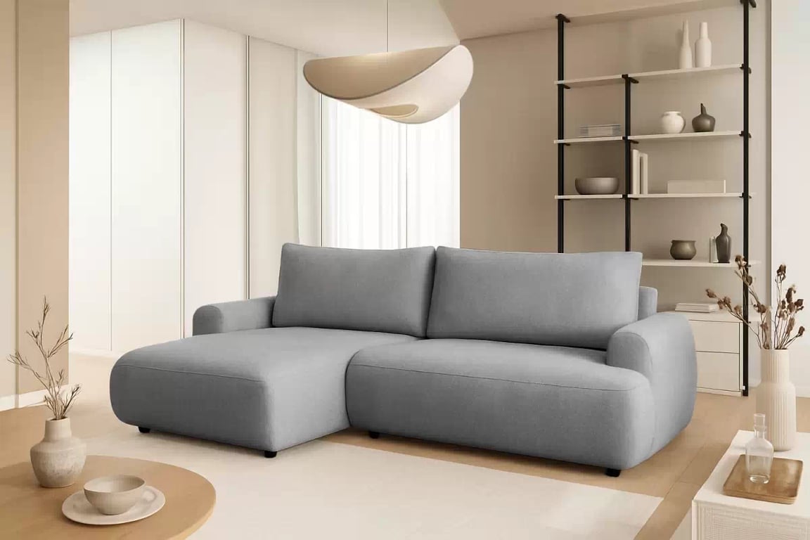 Colțar extensibil cu funcție de dormit Lotulis Mini stânga - gri material hidrofob Blur 18 Naroznik Lotulis Mini z funkcja de dormit stânga - gri Produse tricotate hydrofobowa Blur 18 