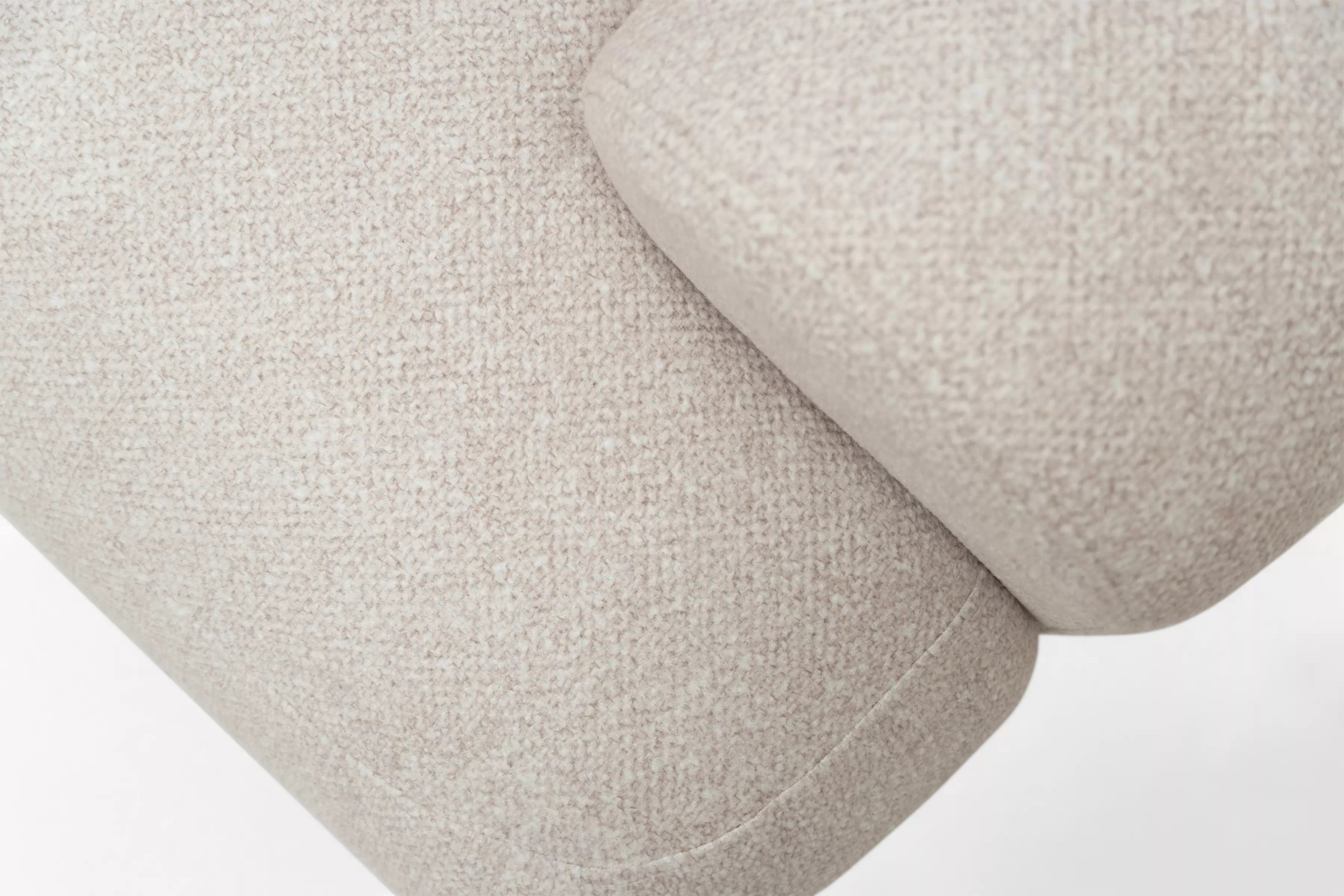 Rohová sedačka Lotulis Mini s rozkladom ľavostranná - krémová hydrofóbna látka Blur 01 Rohová sedacia súprava Lotulis Mini s funkciou spánku Ľavá strana - kremowa dzianina hydrofobowa Blur 01 