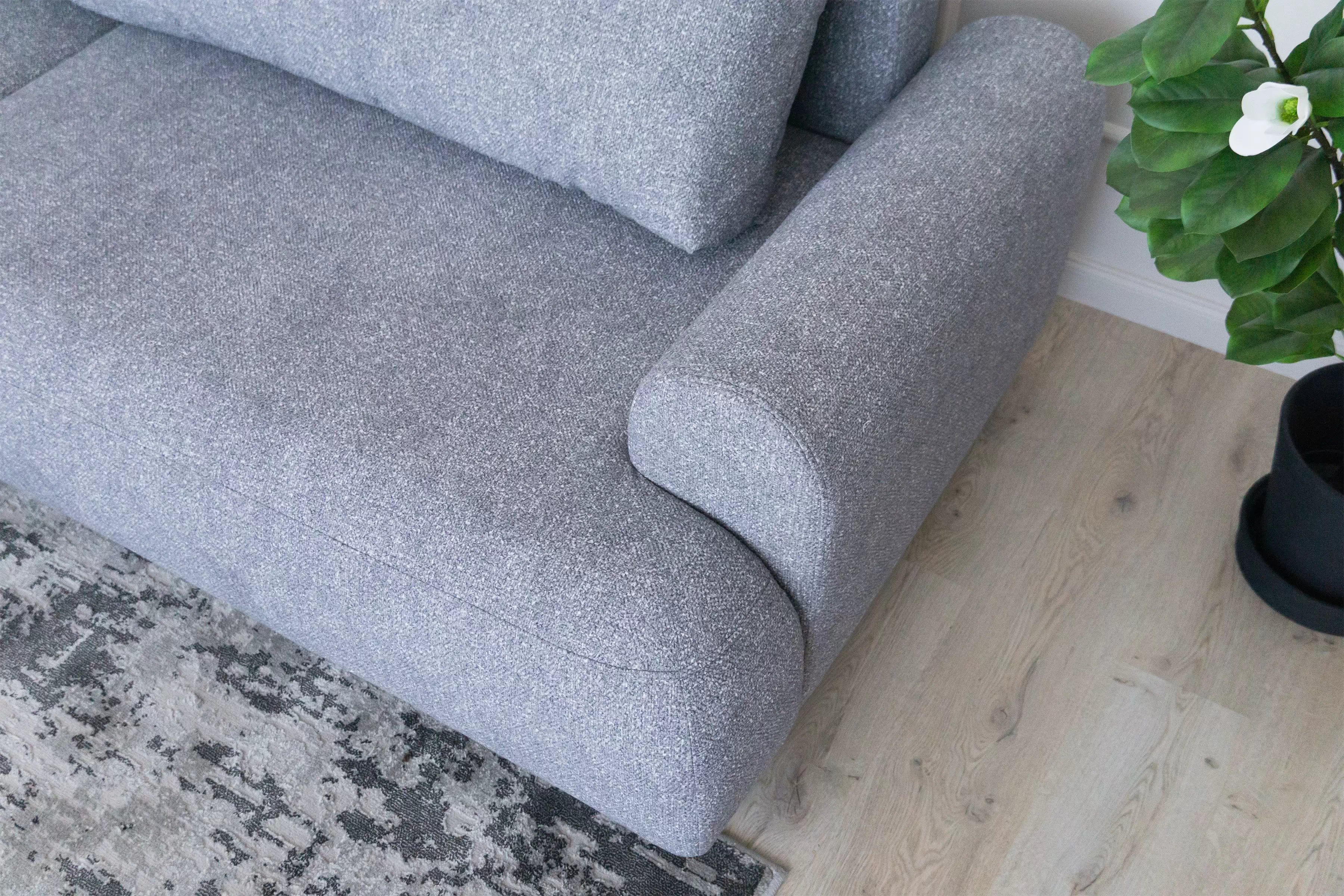 Rozkládací rohová sedací souprava Lotulis Mini levá - šedá Blur 18 Rohová sedací souprava Lotulis Mini rozkládací levá - šedá Pletenina hydrofobowa Blur 18 