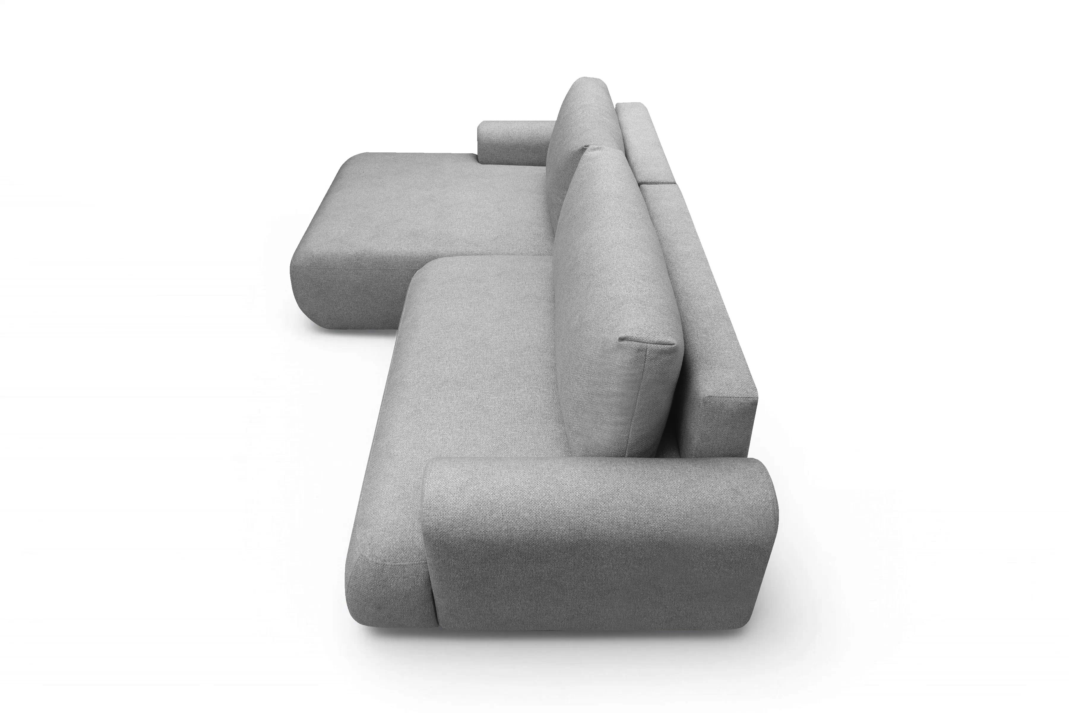 Rozkládací rohová sedací souprava Lotulis Mini levá - šedá Blur 18 Rohová sedací souprava Lotulis Mini rozkládací levá - šedá Pletenina hydrofobowa Blur 18 