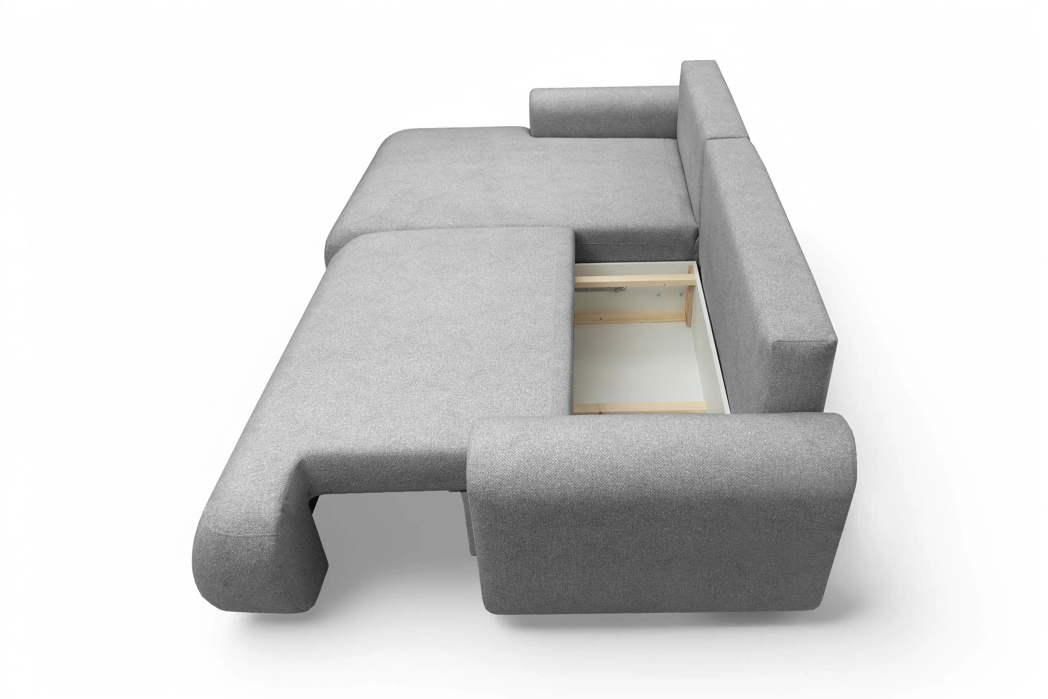 Rozkládací rohová sedací souprava Lotulis Mini levá - šedá Blur 18 Rohová sedací souprava Lotulis Mini rozkládací levá - šedá Pletenina hydrofobowa Blur 18 