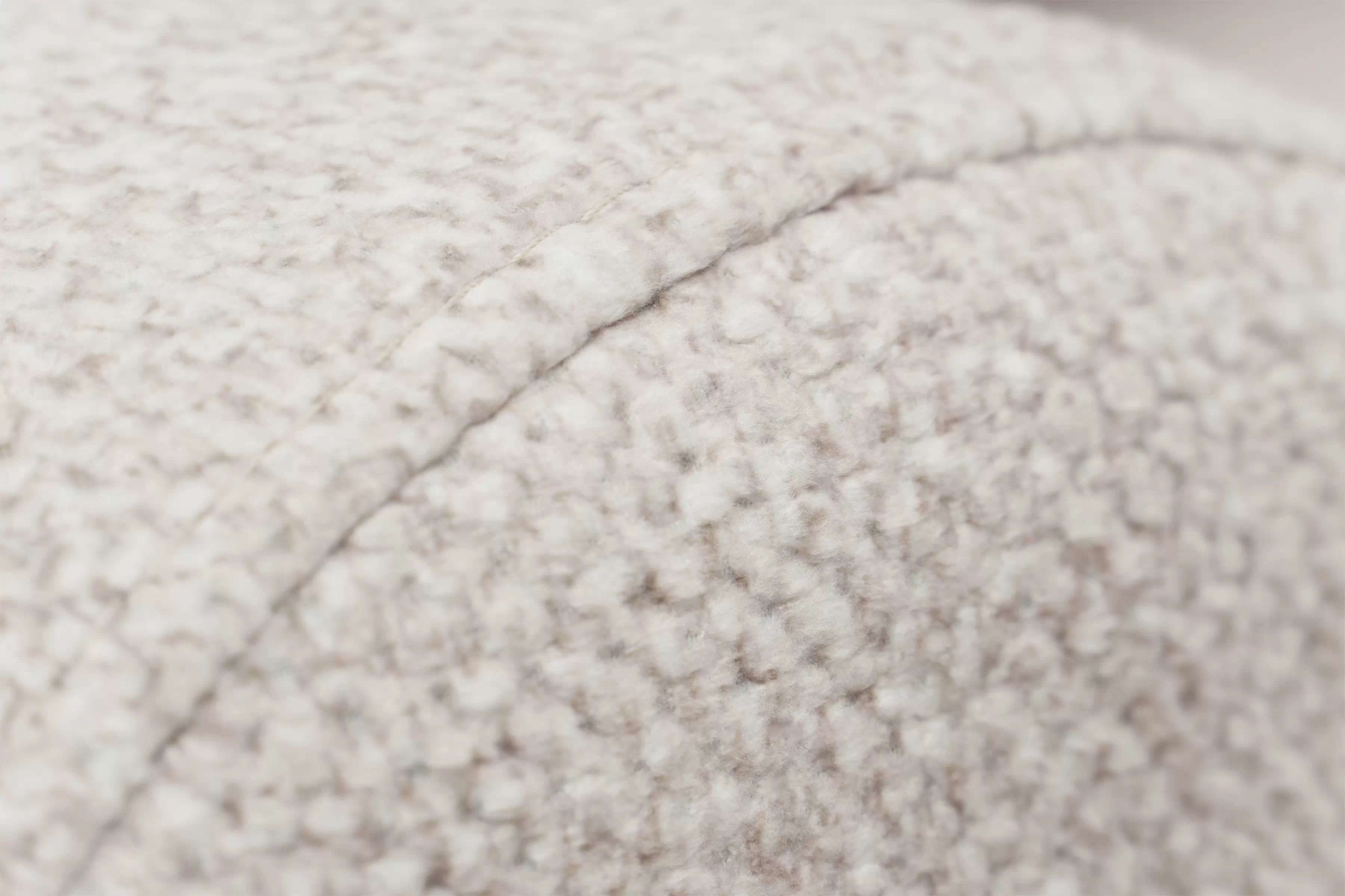 Rohová pohovka Lotulis Mini s rozkladem pravostranná - krémová hydrofobní tkanina Blur 01 Rohová sedací souprava Lotulis Mini rozkládací pravá - kremowa Pletenina hydrofobowa Blur 01