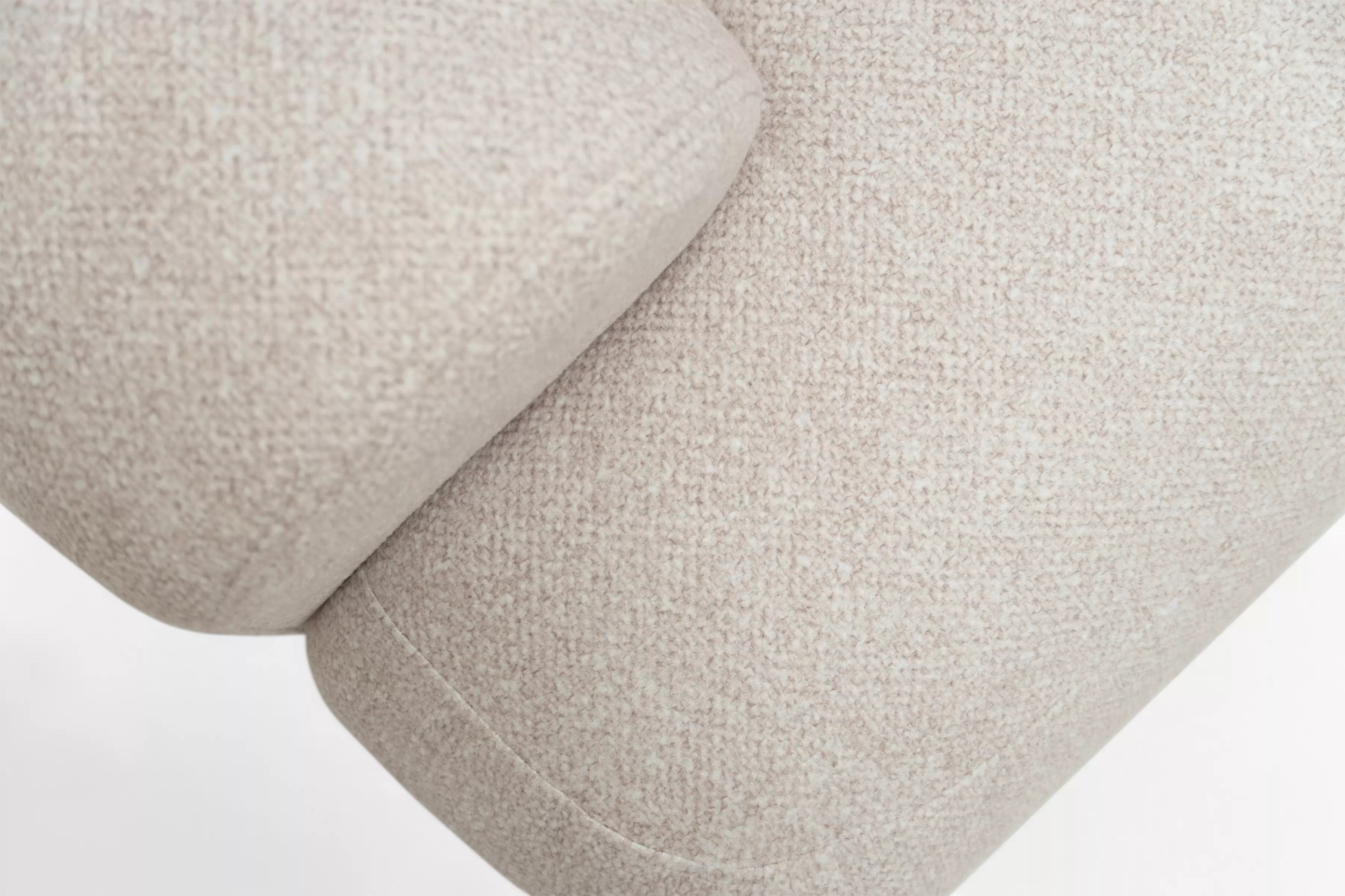 Rohová pohovka Lotulis Mini s rozkladem pravostranná - krémová hydrofobní tkanina Blur 01 Rohová sedací souprava Lotulis Mini rozkládací pravá - kremowa Pletenina hydrofobowa Blur 01