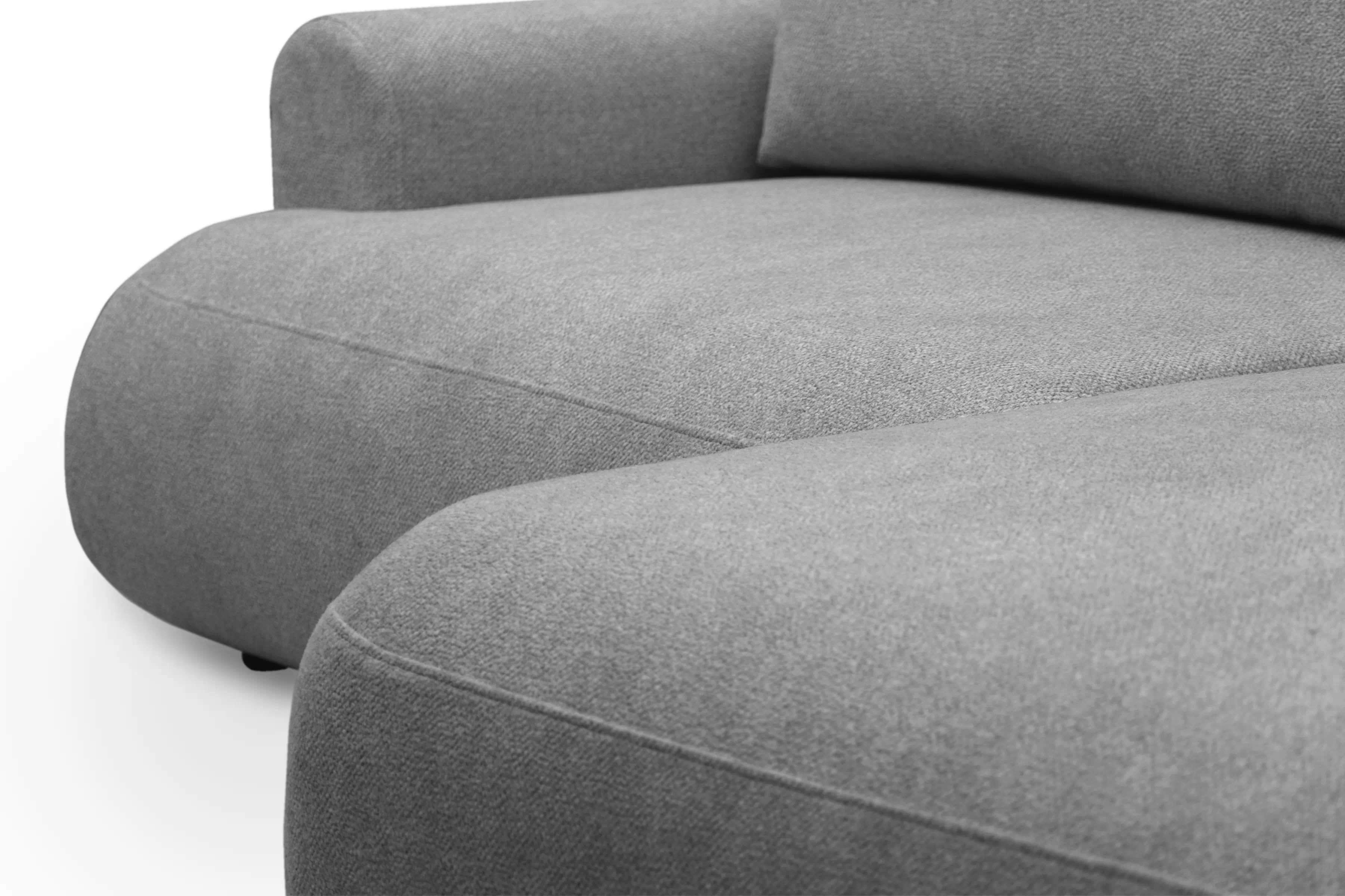 Rozkládací rohová sedací souprava Lotulis Mini pravá - šedá Blur 18 Rohová sedací souprava Lotulis Mini rozkládací pravá - šedá Pletenina hydrofobowa Blur 18