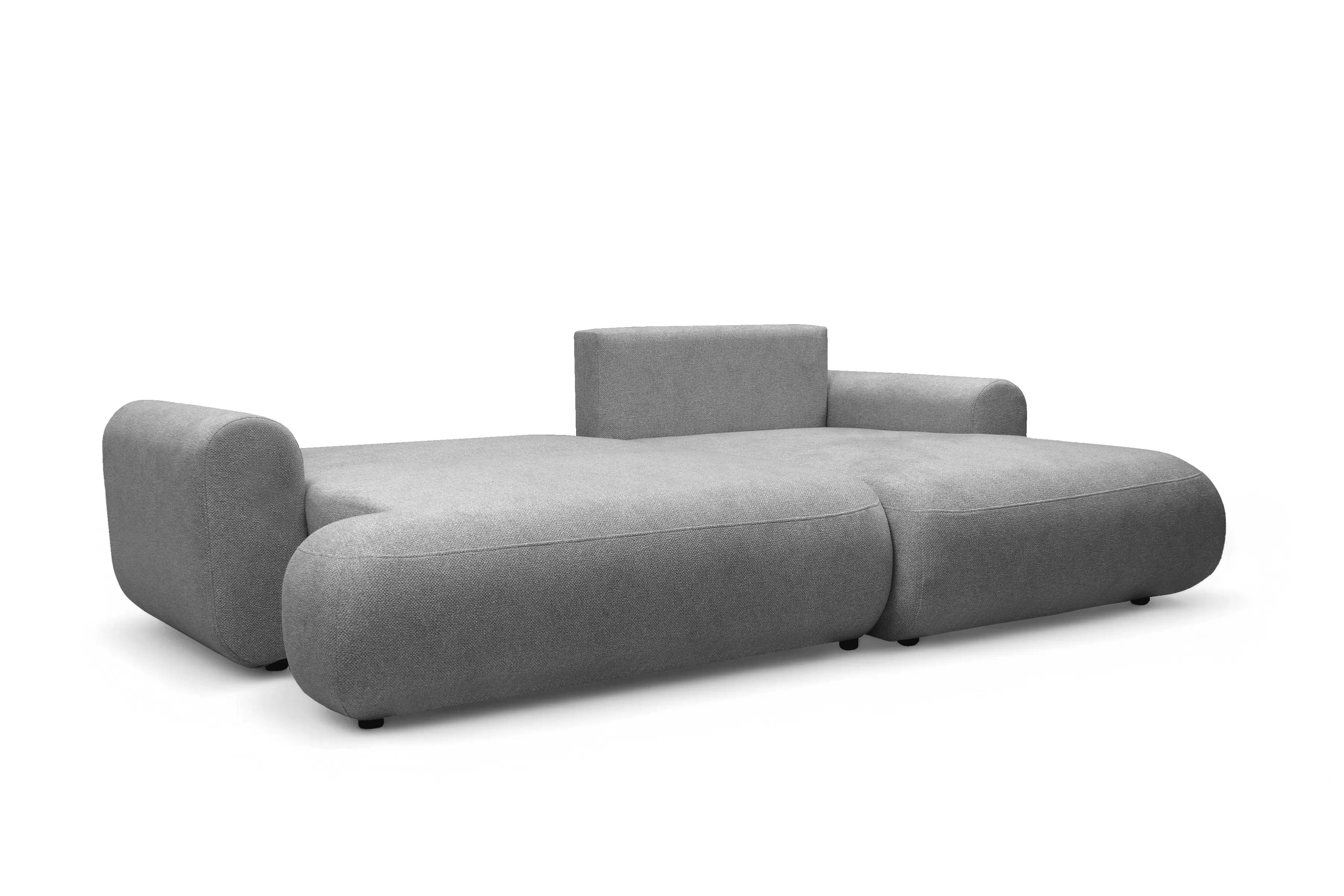 Rozkládací rohová sedací souprava Lotulis Mini pravá - šedá Blur 18 Rohová sedací souprava Lotulis Mini rozkládací pravá - šedá Pletenina hydrofobowa Blur 18