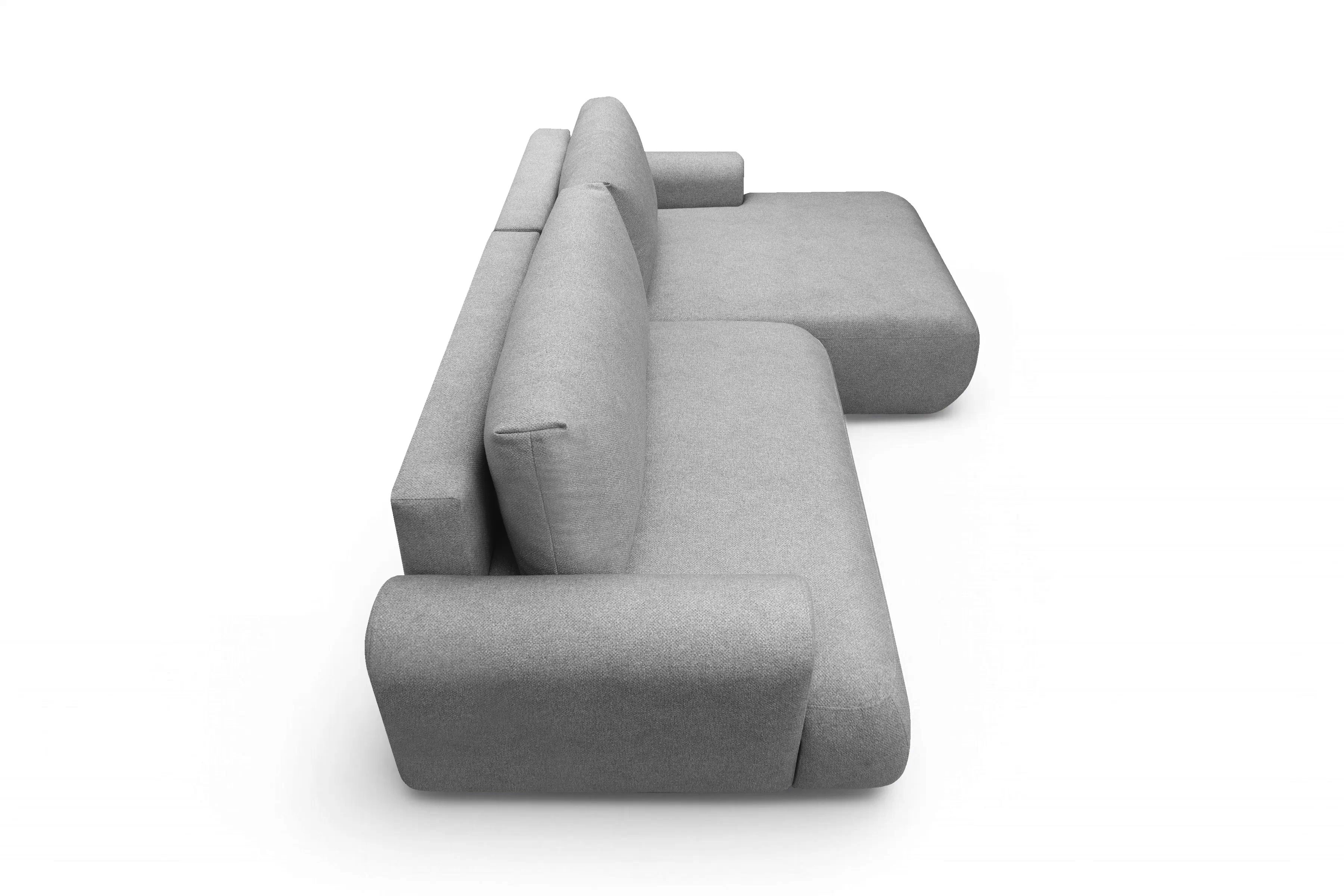 Rozkládací rohová sedací souprava Lotulis Mini pravá - šedá Blur 18 Rohová sedací souprava Lotulis Mini rozkládací pravá - šedá Pletenina hydrofobowa Blur 18