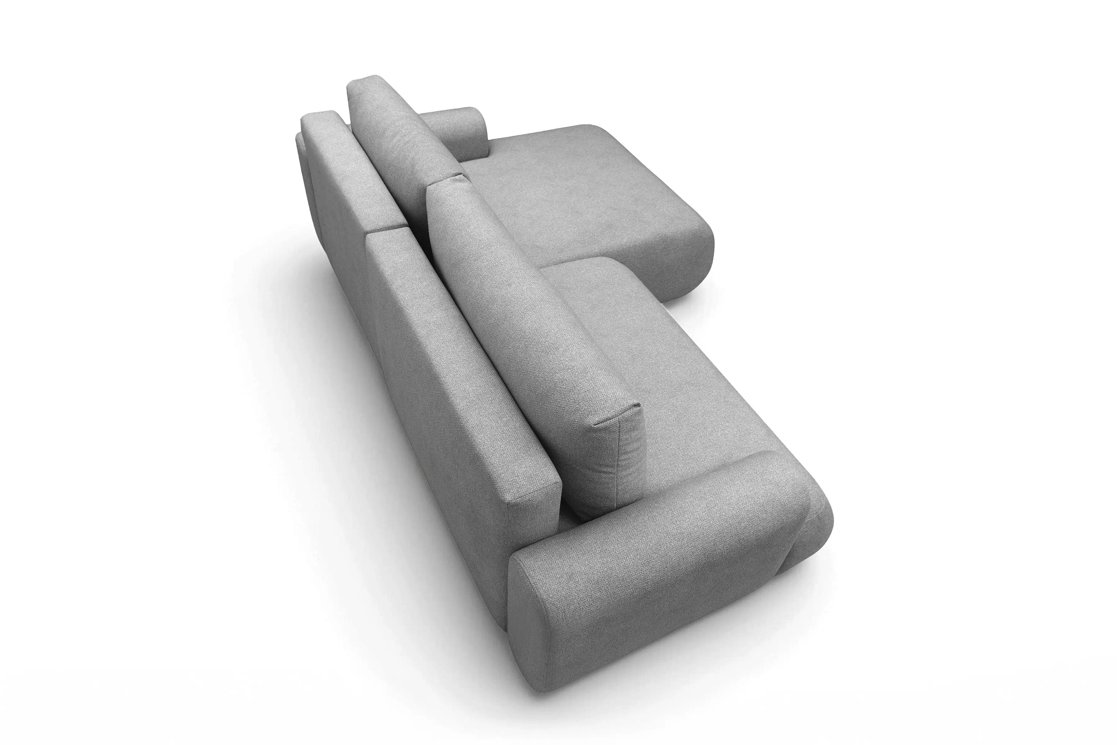 Rozkládací rohová sedací souprava Lotulis Mini pravá - šedá Blur 18 Rohová sedací souprava Lotulis Mini rozkládací pravá - šedá Pletenina hydrofobowa Blur 18