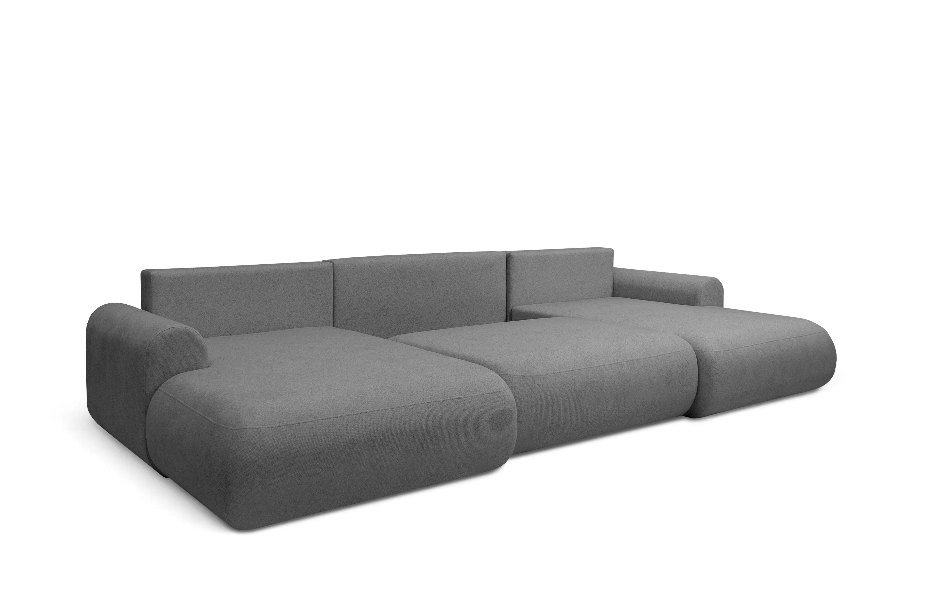 Rozkladacia rohová sedacia súprava Lotulis U - sivá pletenina Ado 1614 Rohová sedacia súprava Lotulis U s funkciou spánku - šedá plecionka Ado 1614 