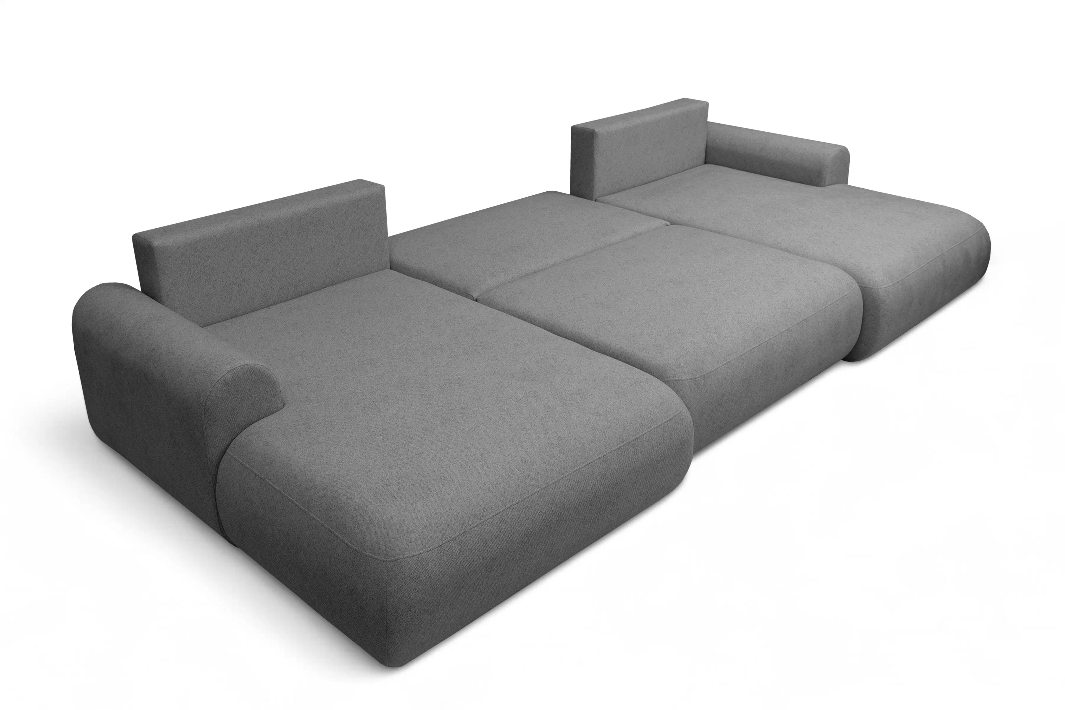 Rozkladacia rohová sedacia súprava Lotulis U - sivá pletenina Ado 1614 Rohová sedacia súprava Lotulis U s funkciou spánku - šedá plecionka Ado 1614 