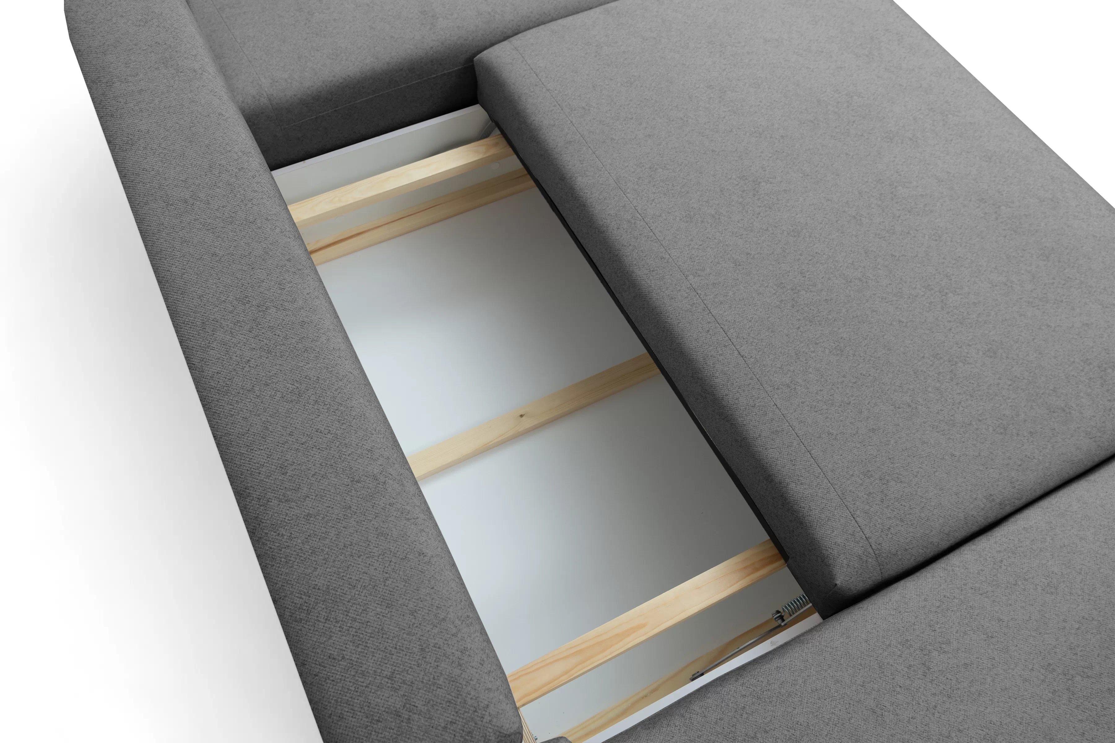 Rozkladacia rohová sedacia súprava Lotulis U - sivá pletenina Ado 1614 Rohová sedacia súprava Lotulis U s funkciou spánku - šedá plecionka Ado 1614 