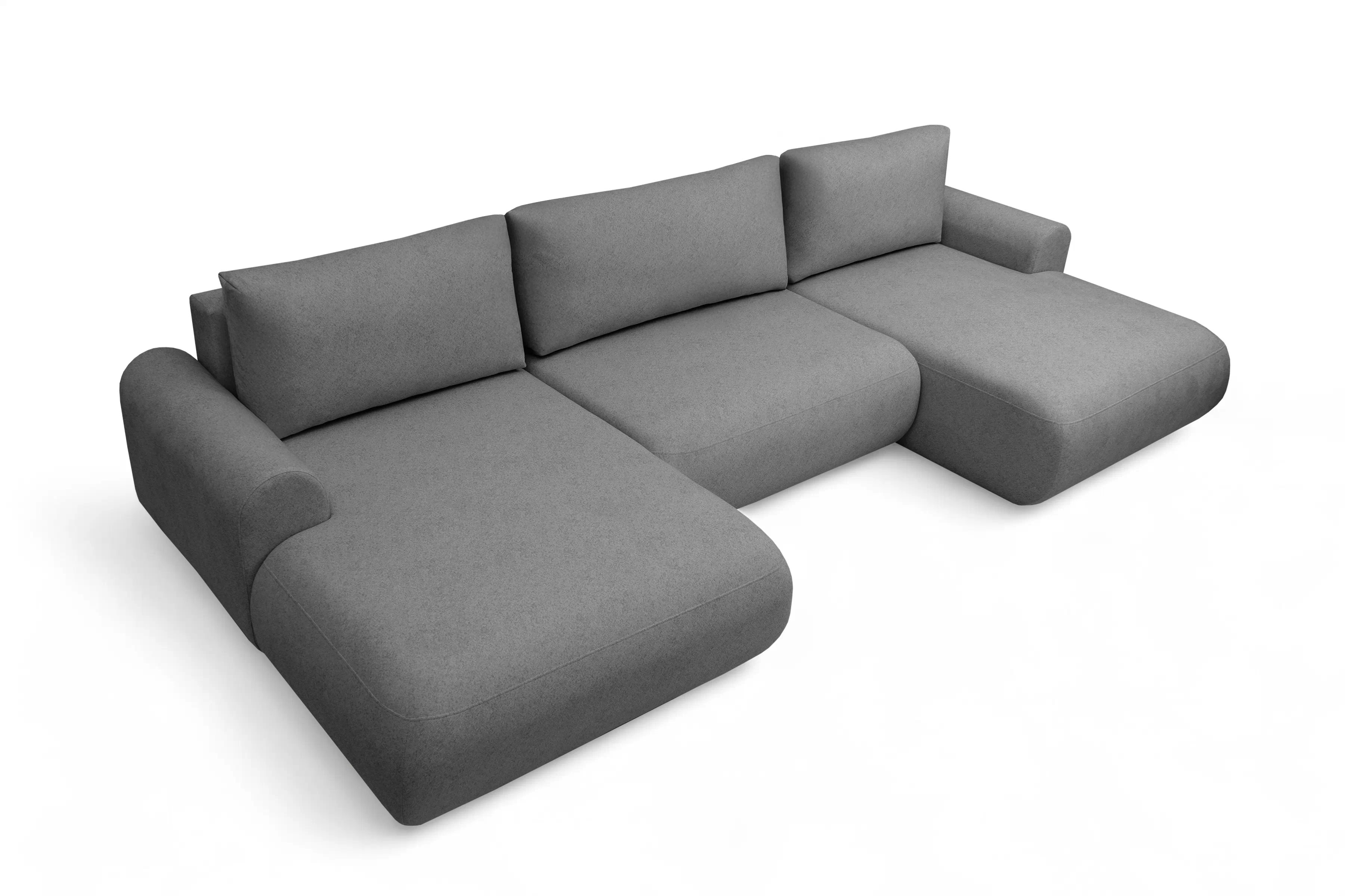 Rozkladacia rohová sedacia súprava Lotulis U - sivá pletenina Ado 1614 Rohová sedacia súprava Lotulis U s funkciou spánku - šedá plecionka Ado 1614 