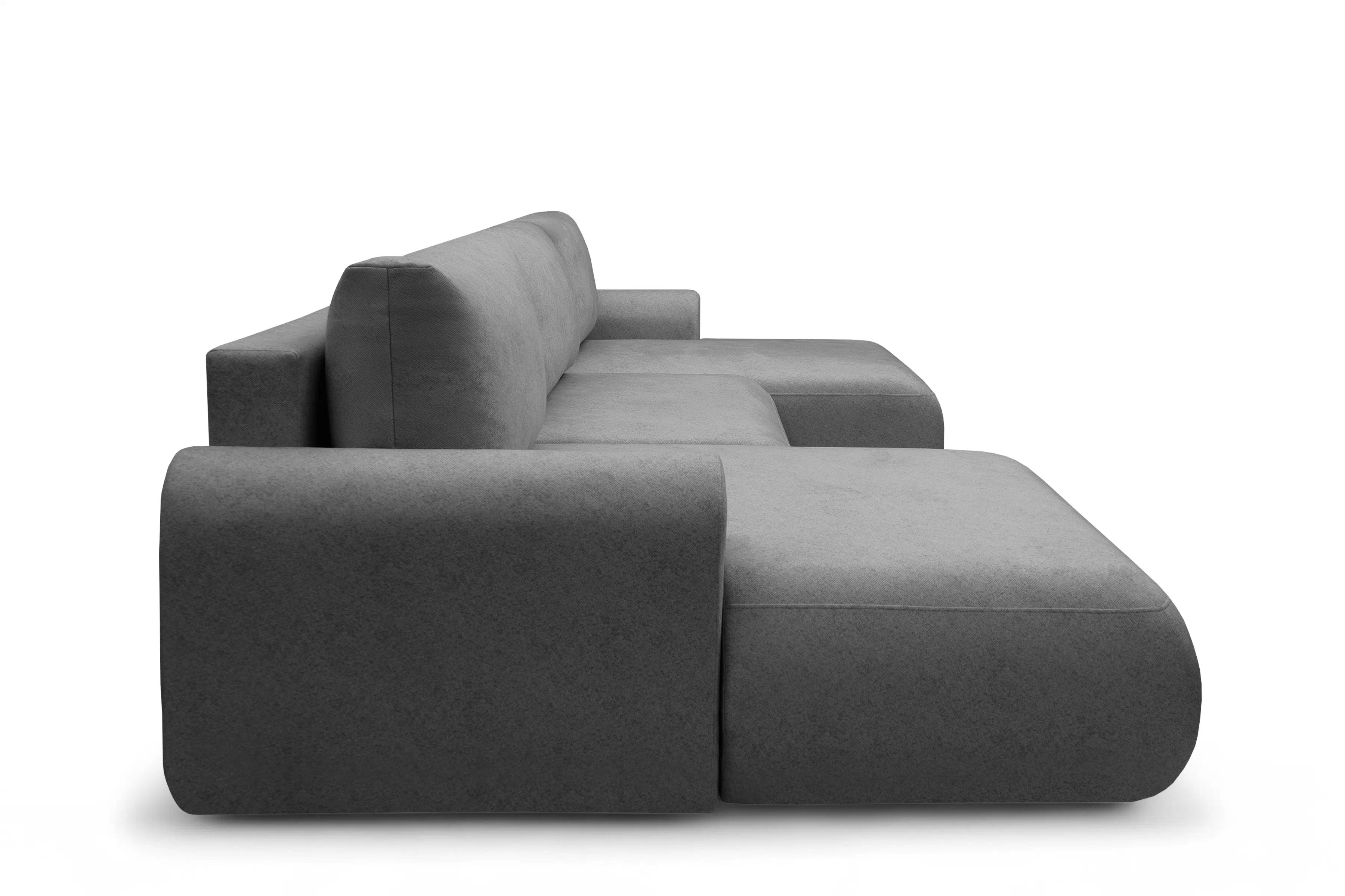 Rozkladacia rohová sedacia súprava Lotulis U - sivá pletenina Ado 1614 Rohová sedacia súprava Lotulis U s funkciou spánku - šedá plecionka Ado 1614 