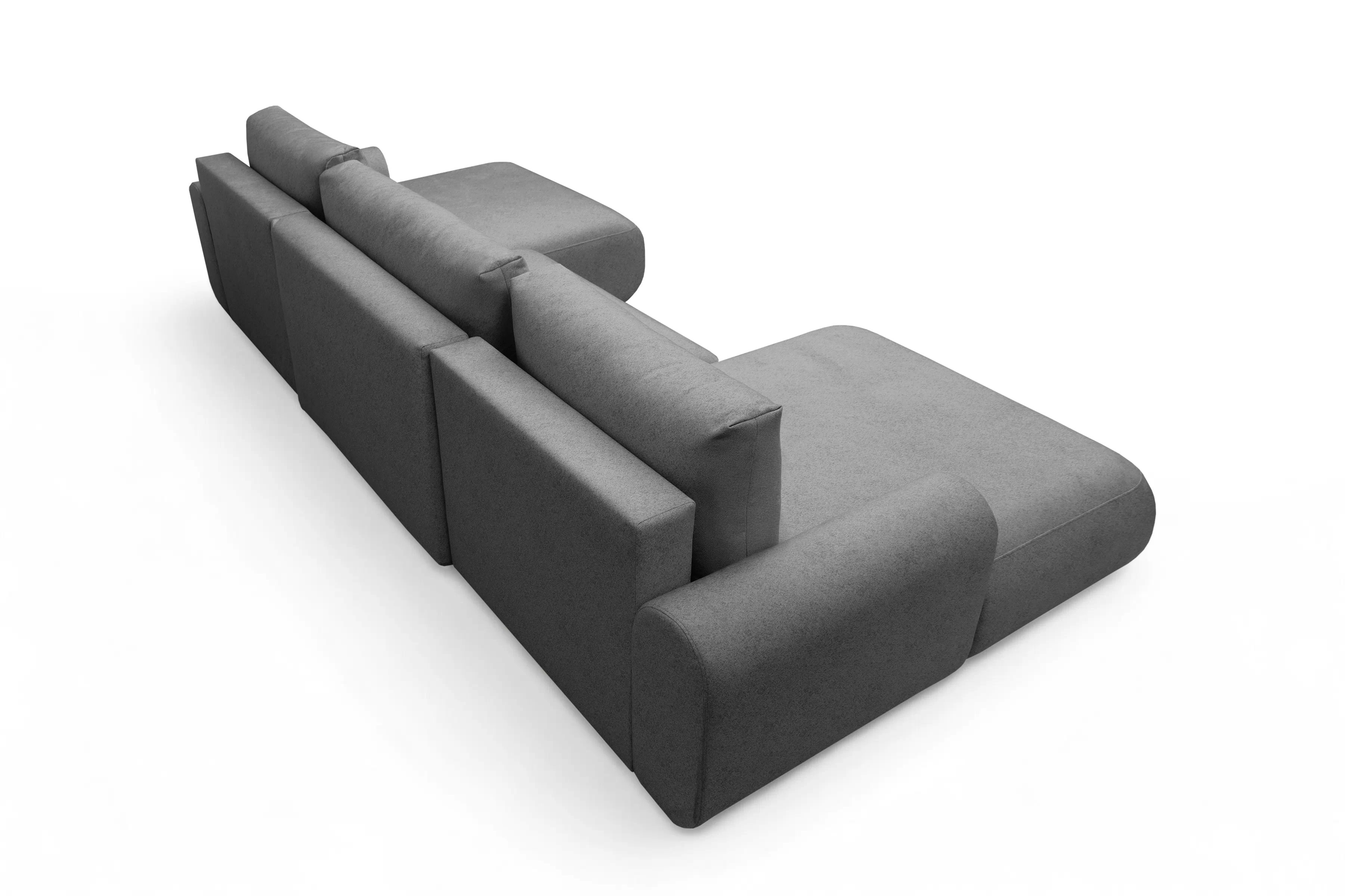 Rozkladacia rohová sedacia súprava Lotulis U - sivá pletenina Ado 1614 Rohová sedacia súprava Lotulis U s funkciou spánku - šedá plecionka Ado 1614 