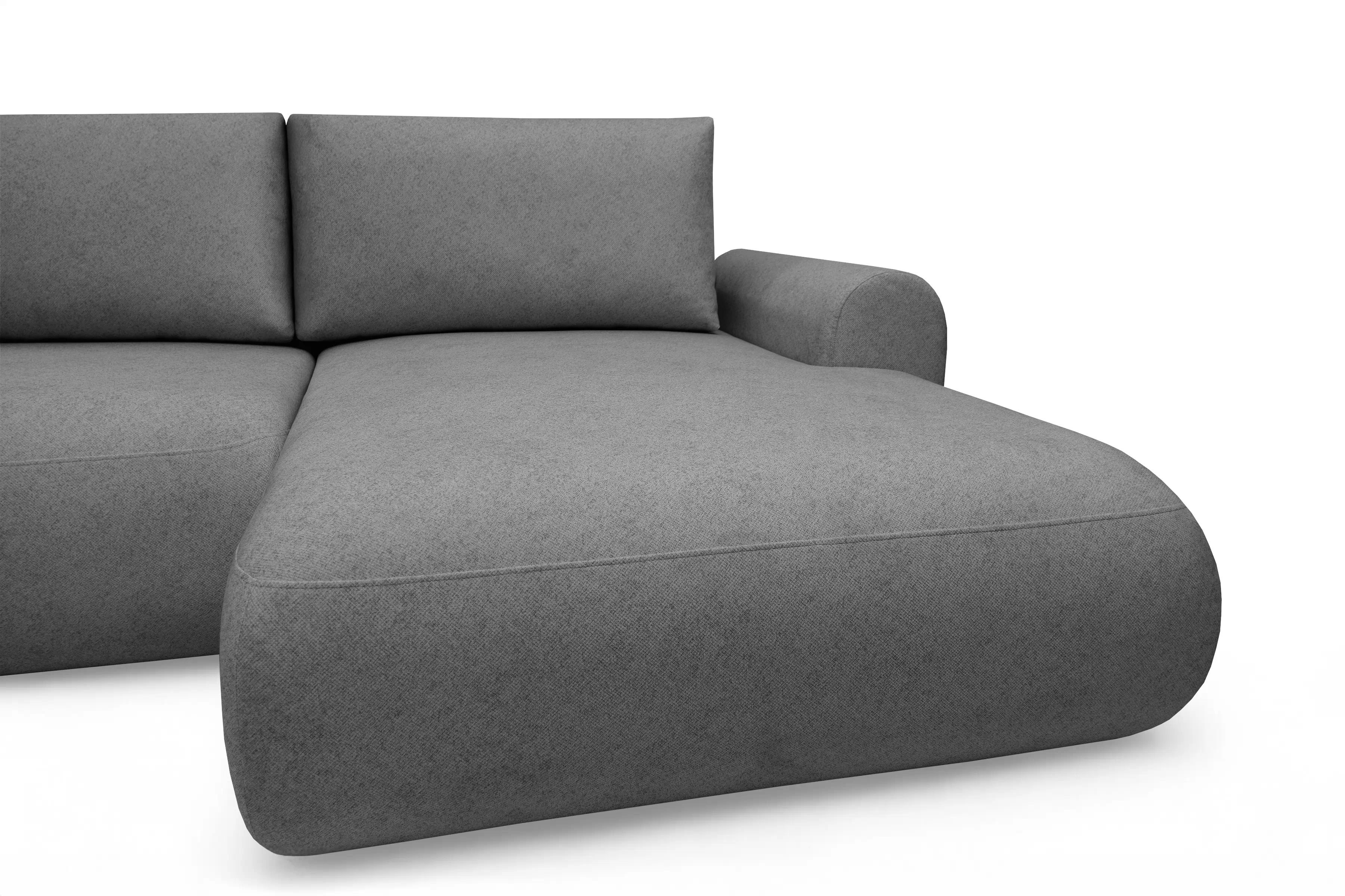 Rozkladacia rohová sedacia súprava Lotulis U - sivá pletenina Ado 1614 Rohová sedacia súprava Lotulis U s funkciou spánku - šedá plecionka Ado 1614 