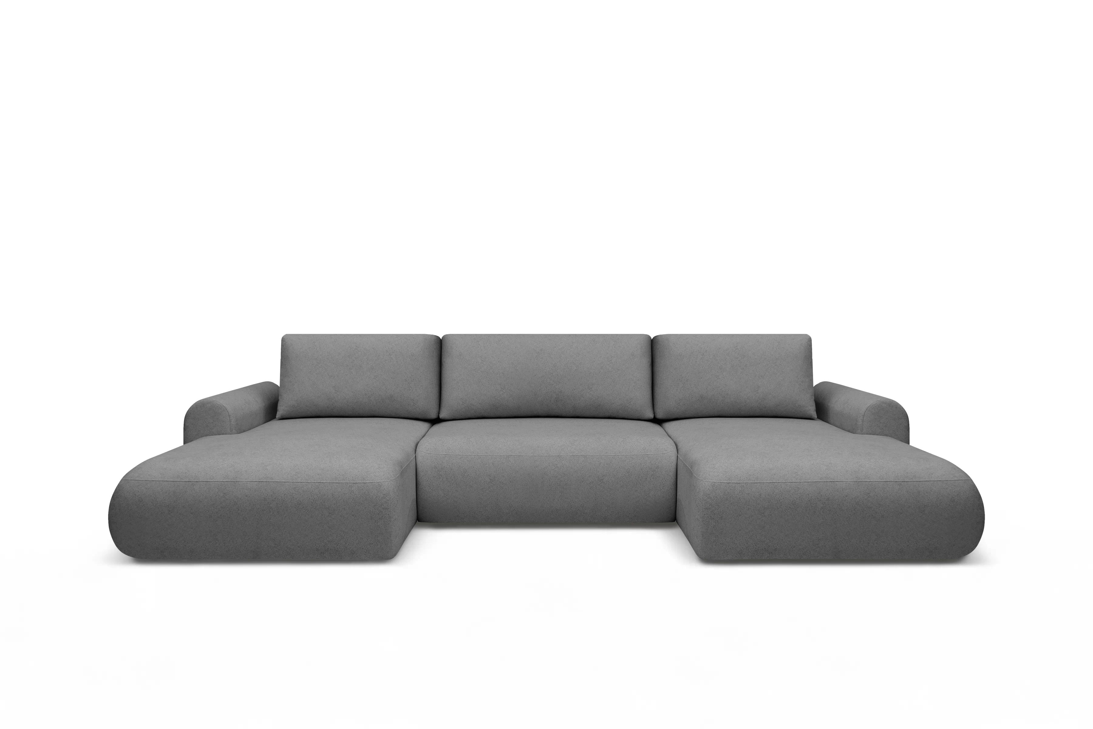 Rozkladacia rohová sedacia súprava Lotulis U - sivá pletenina Ado 1614 Rohová sedacia súprava Lotulis U s funkciou spánku - šedá plecionka Ado 1614 