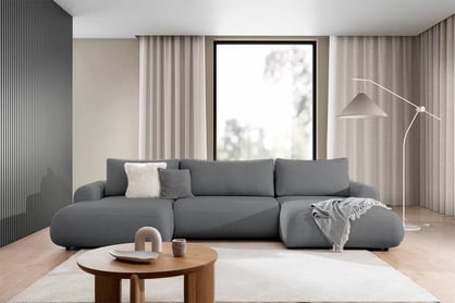 Rozkládací rohová sedací souprava Lotulis U - šedá Ado 1614 Rohová sedací souprava Lotulis U rozkládací - šedá plecionka Ado 1614 