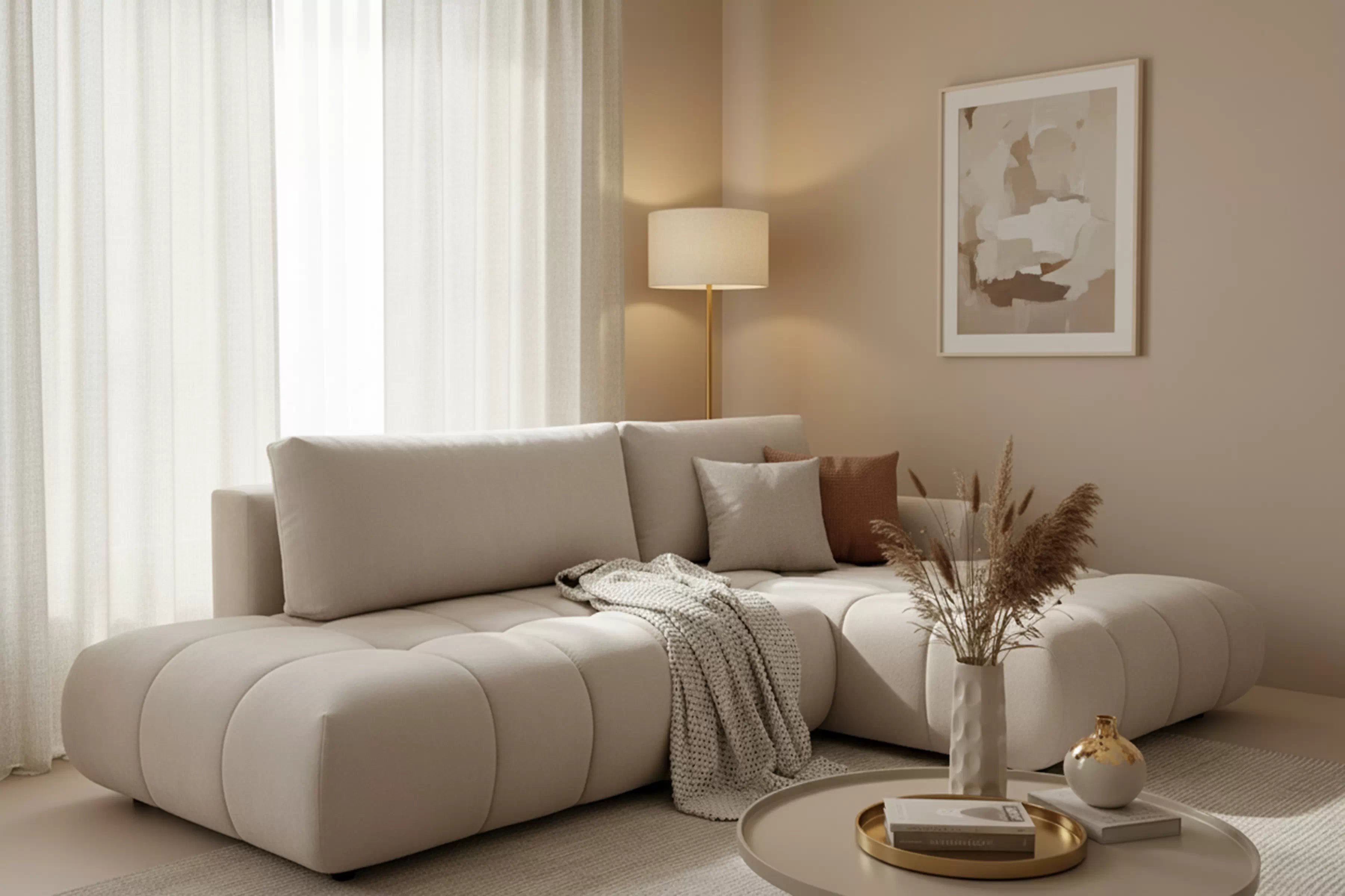 Rozkladacia rohová sedacia súprava Lutario L Rohová sedacia súprava Lutario L II s funkciou spánku 