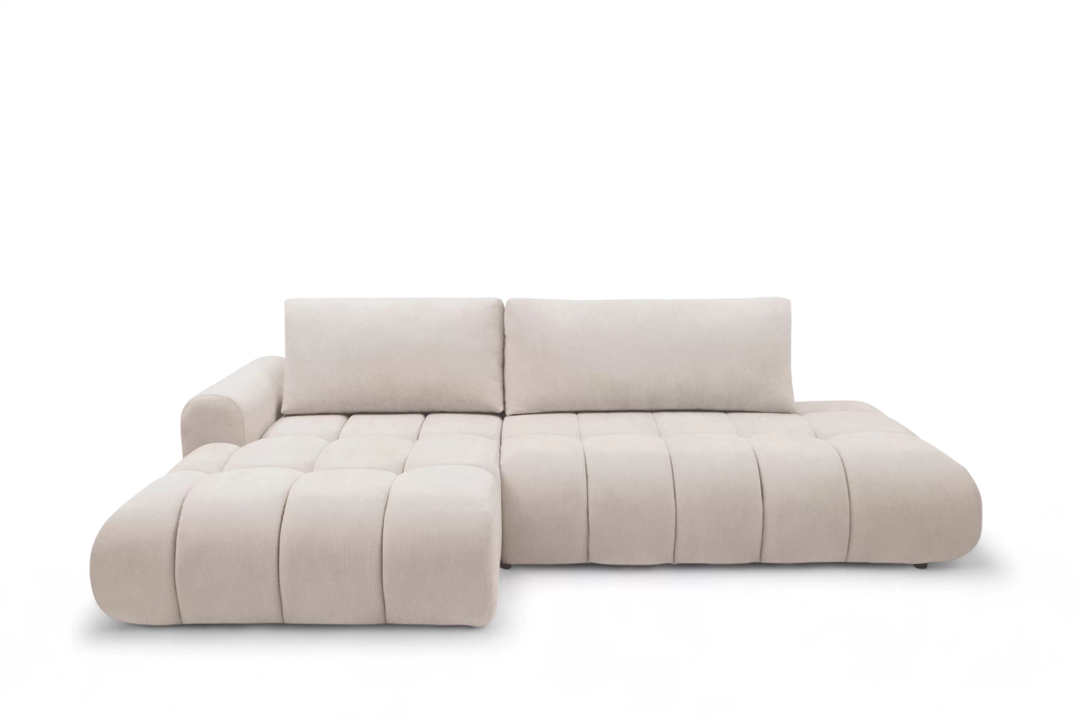 Rozkladacia rohová sedačka Lutario L II ľavá - béžová hydrofóbna pletenina Venice 2026 Rohová sedacia súprava Lutario L II s funkciou spánku Ľavá strana - Béžová plecionka hydrofobowa Venice 2026