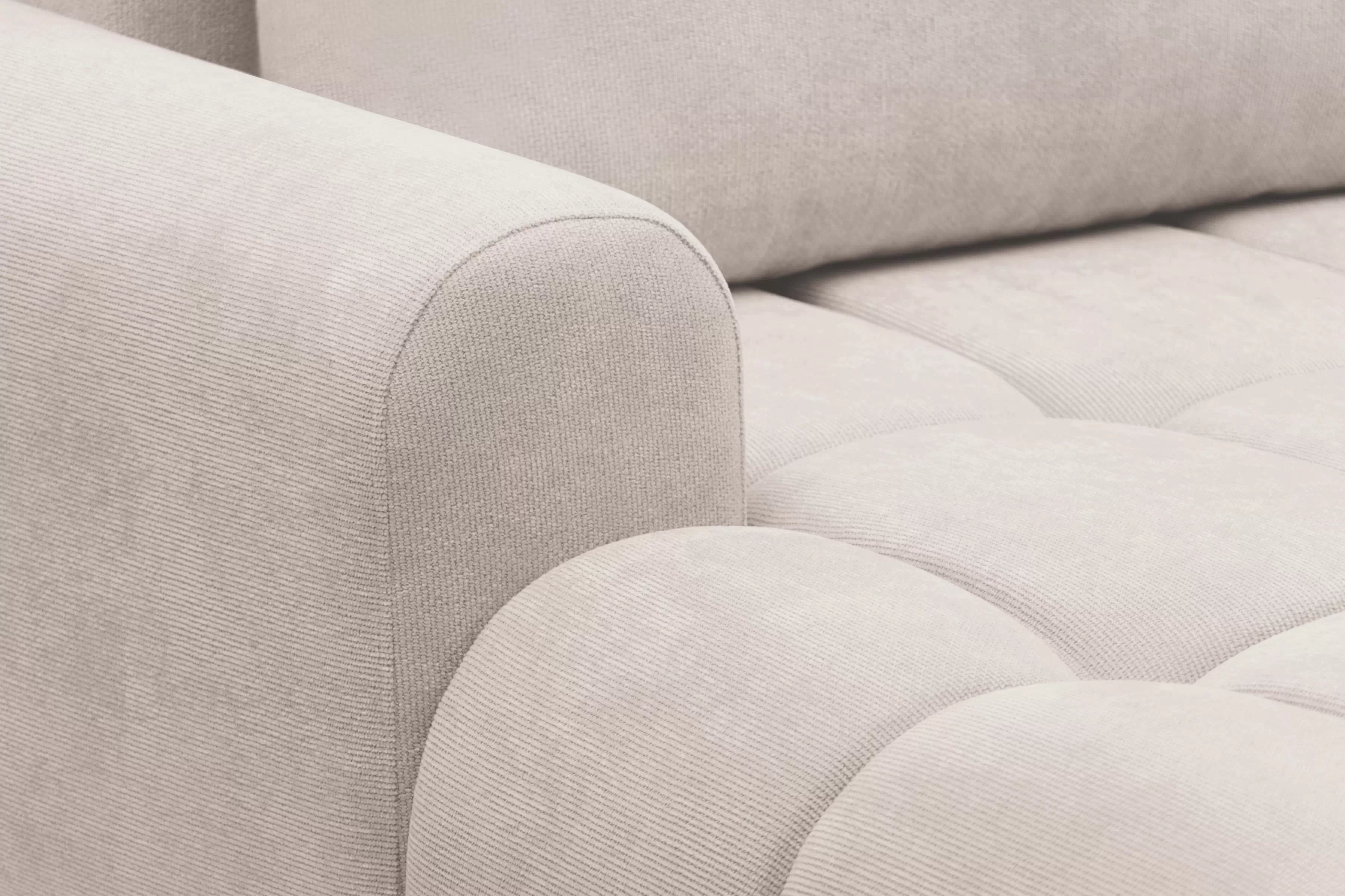 Rozkladacia rohová sedačka Lutario L II ľavá - béžová hydrofóbna pletenina Venice 2026 Rohová sedacia súprava Lutario L II s funkciou spánku Ľavá strana - Béžová plecionka hydrofobowa Venice 2026