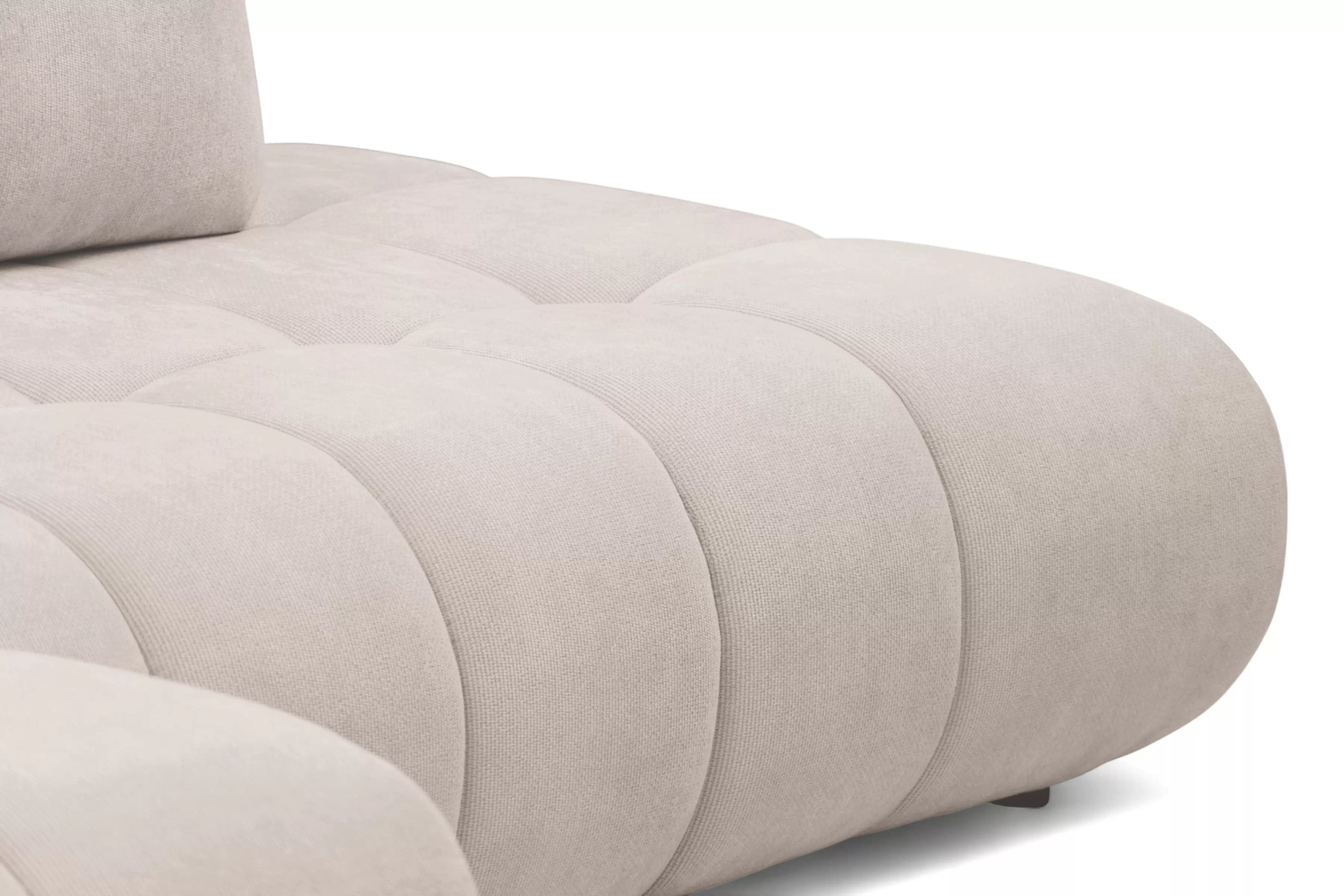 Rozkladacia rohová sedačka Lutario L II ľavá - béžová hydrofóbna pletenina Venice 2026 Rohová sedacia súprava Lutario L II s funkciou spánku Ľavá strana - Béžová plecionka hydrofobowa Venice 2026