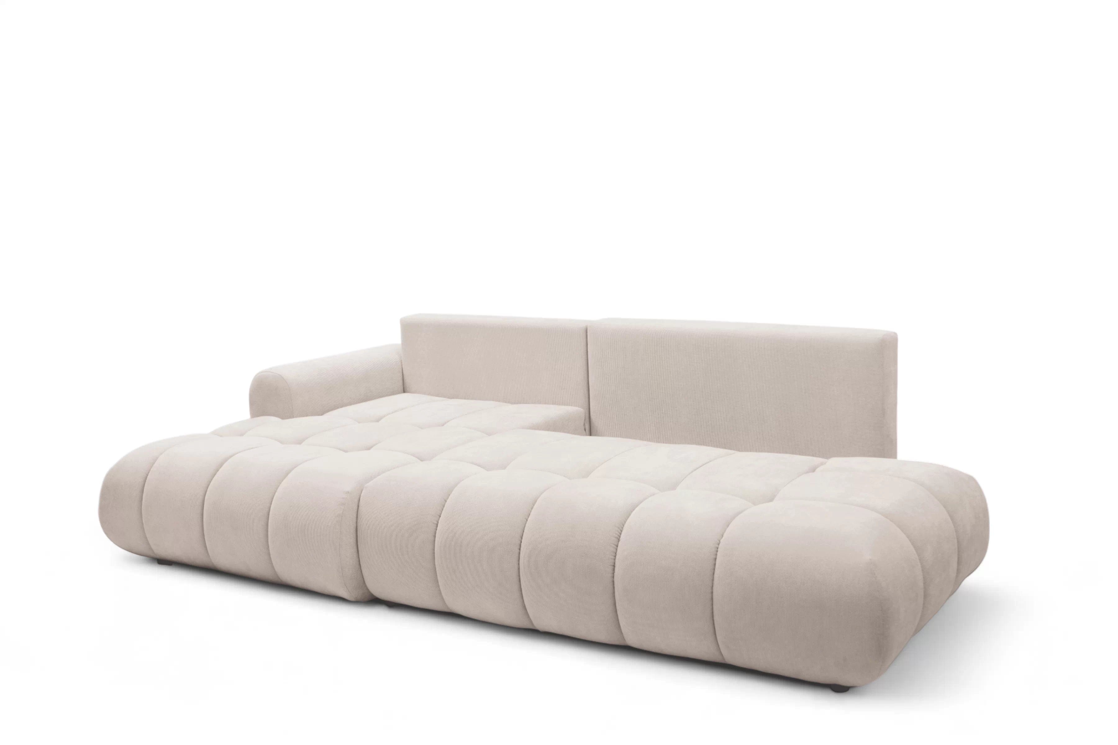 Rozkladacia rohová sedačka Lutario L II ľavá - béžová hydrofóbna pletenina Venice 2026 Rohová sedacia súprava Lutario L II s funkciou spánku Ľavá strana - Béžová plecionka hydrofobowa Venice 2026