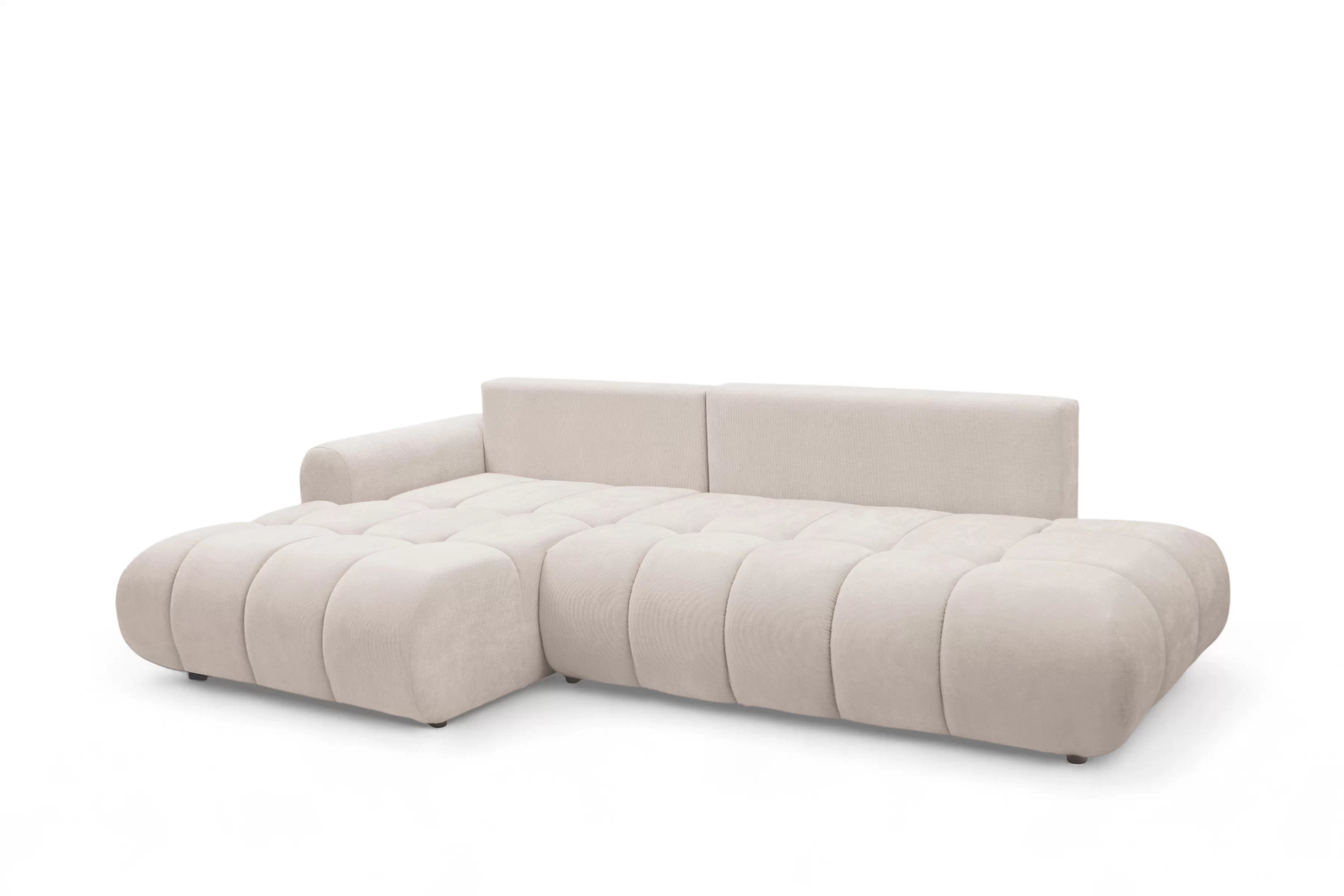 Rozkladacia rohová sedačka Lutario L II ľavá - béžová hydrofóbna pletenina Venice 2026 Rohová sedacia súprava Lutario L II s funkciou spánku Ľavá strana - Béžová plecionka hydrofobowa Venice 2026