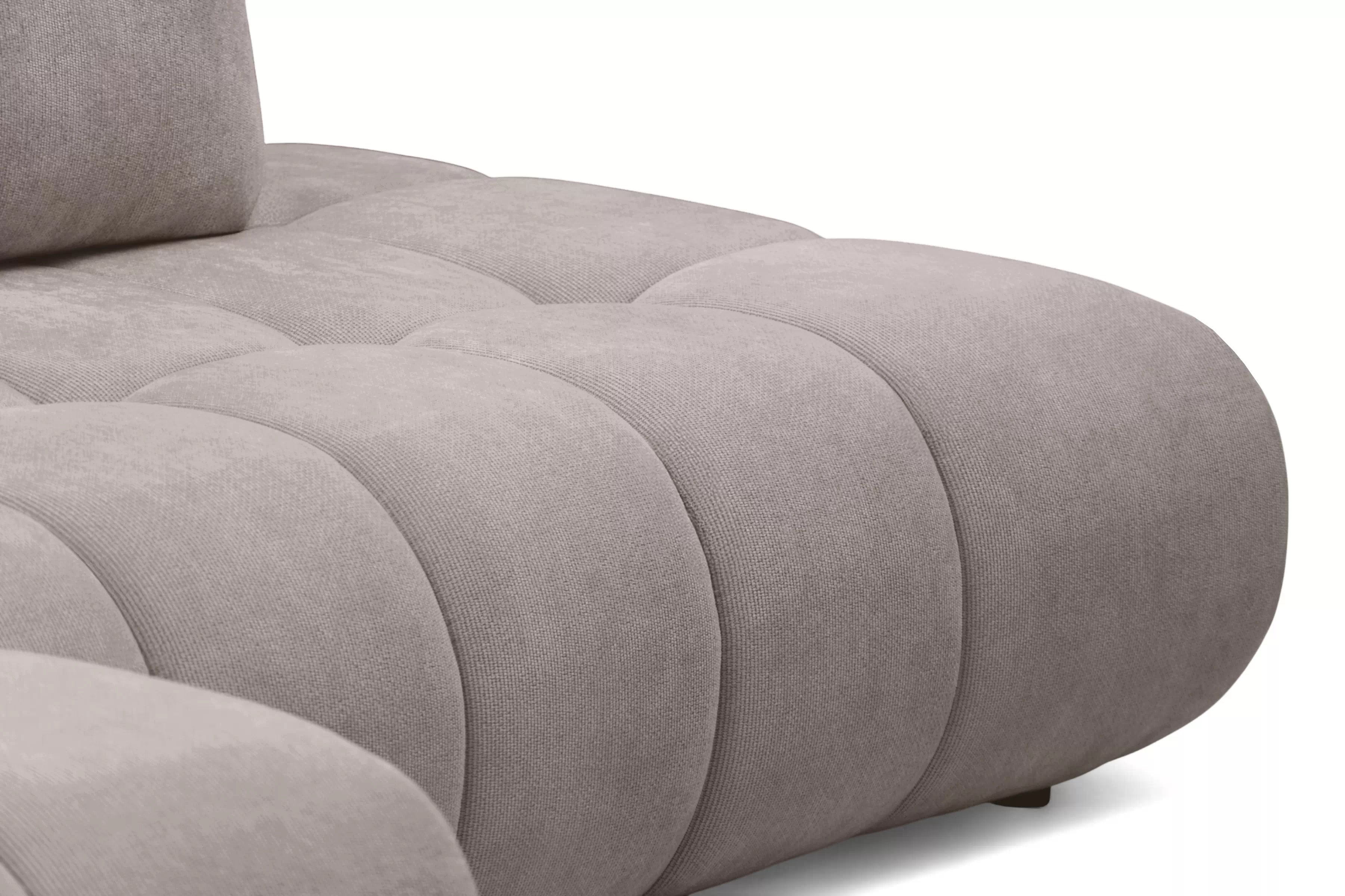 Rohová rozkládací pohovka Lutario L II levá s funkcí spánku - tmavě béžová hydrofobní tkanina Venice 2031 Rohová sedací souprava Lutario L II rozkládací levá - ciemnobezowa plecionka hydrofobowa Venice 2031