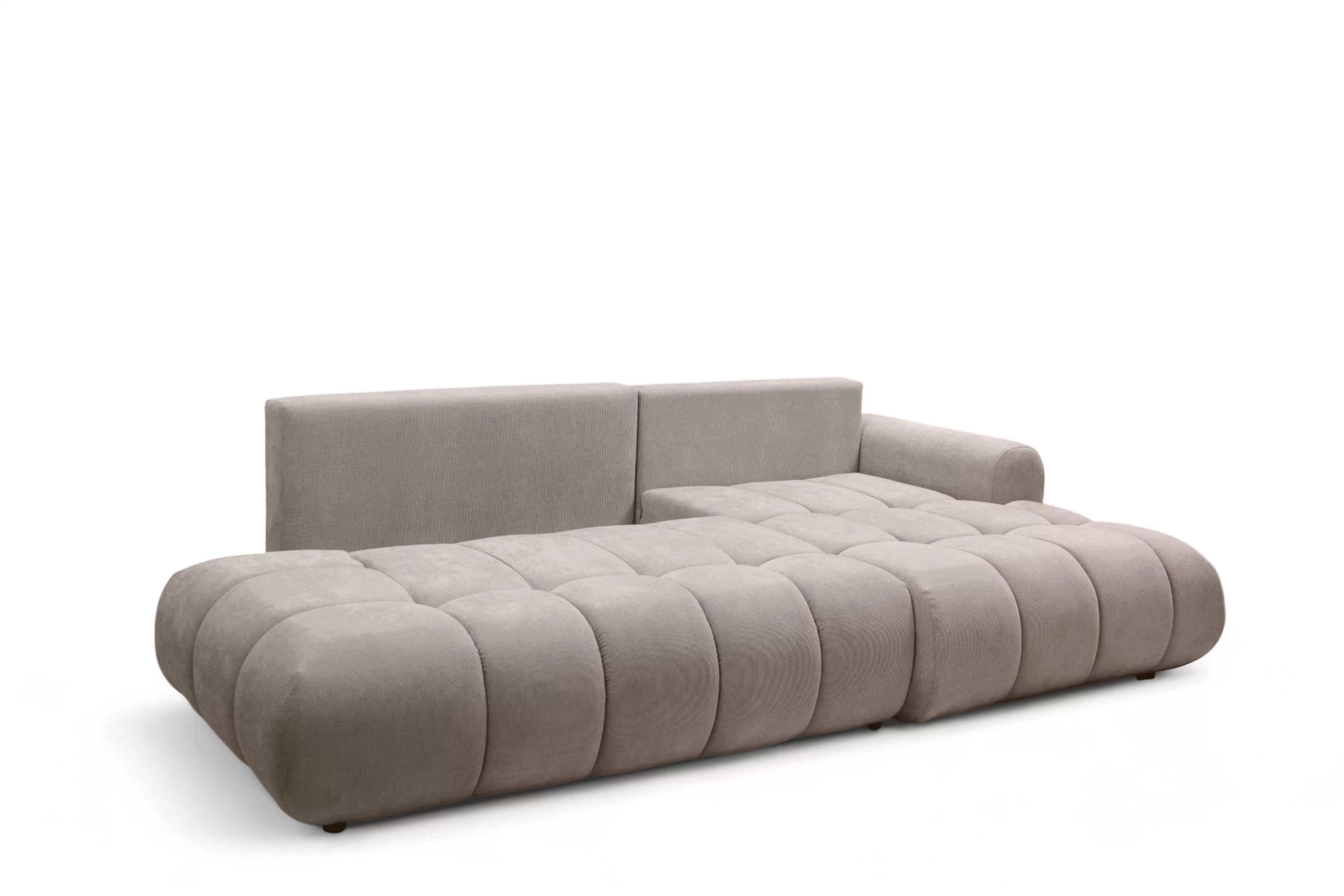 Rohová rozkládací pohovka Lutario L II pravá s funkcí spánku - tmavě béžová hydrofobní tkanina Venice 2031 Rohová sedací souprava Lutario L II rozkládací pravá - ciemnobezowa plecionka hydrofobowa Venice 2031