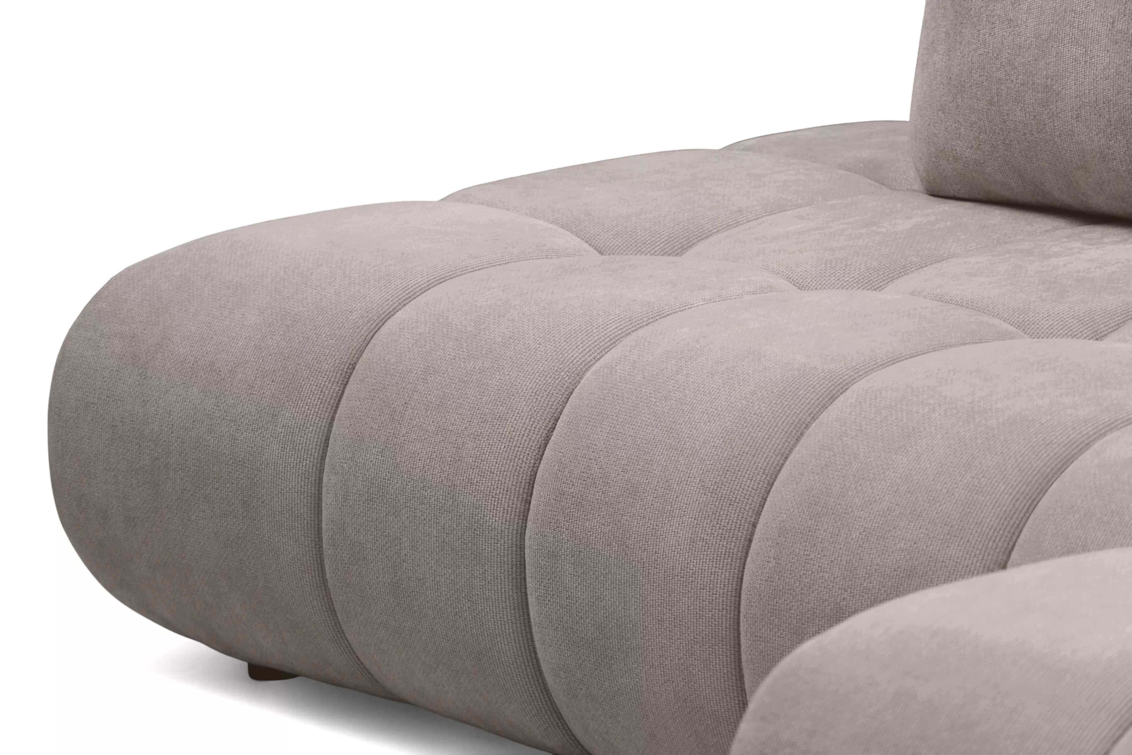 Rohová rozkládací pohovka Lutario L II pravá s funkcí spánku - tmavě béžová hydrofobní tkanina Venice 2031 Rohová sedací souprava Lutario L II rozkládací pravá - ciemnobezowa plecionka hydrofobowa Venice 2031