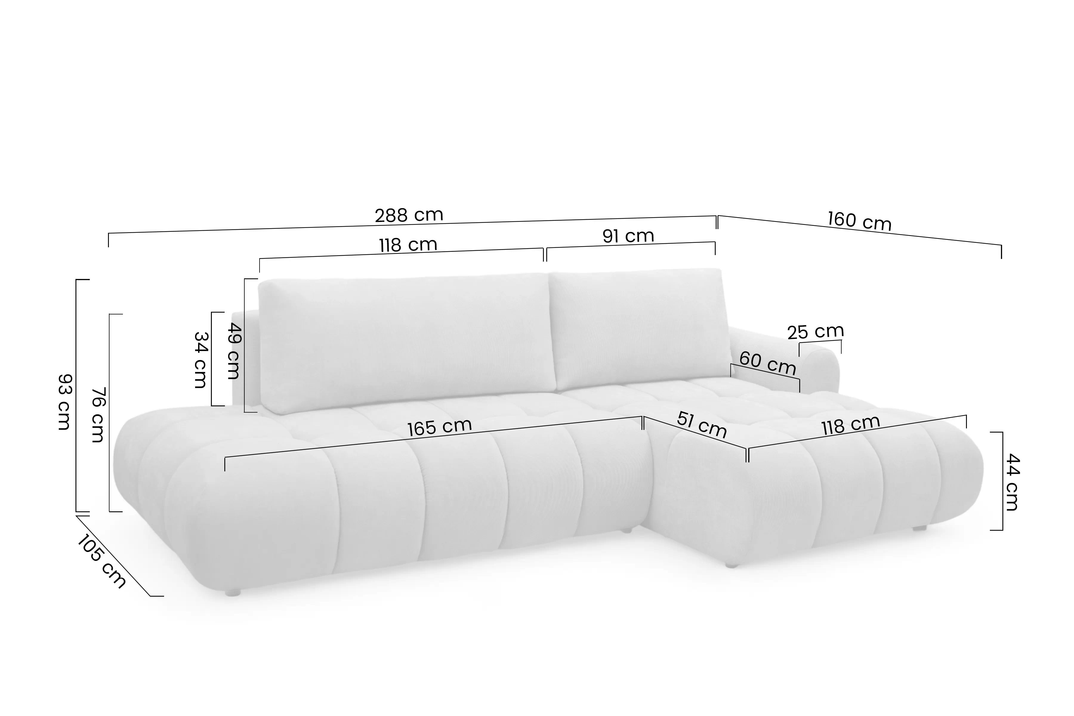 Rozkladacia rohová sedačka Lutario L II pravá - tmavosivá hydrofóbna pletenina Venice 2021 Rohová sedacia súprava Lutario L II s funkciou spánku pravá strana - ciemnoszara plecionka hydrofobowa Venice 2021