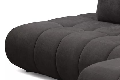 Rozkladacia rohová sedačka Lutario L II pravá - tmavosivá hydrofóbna pletenina Venice 2021 Rohová sedacia súprava Lutario L II s funkciou spánku pravá strana - ciemnoszara plecionka hydrofobowa Venice 2021