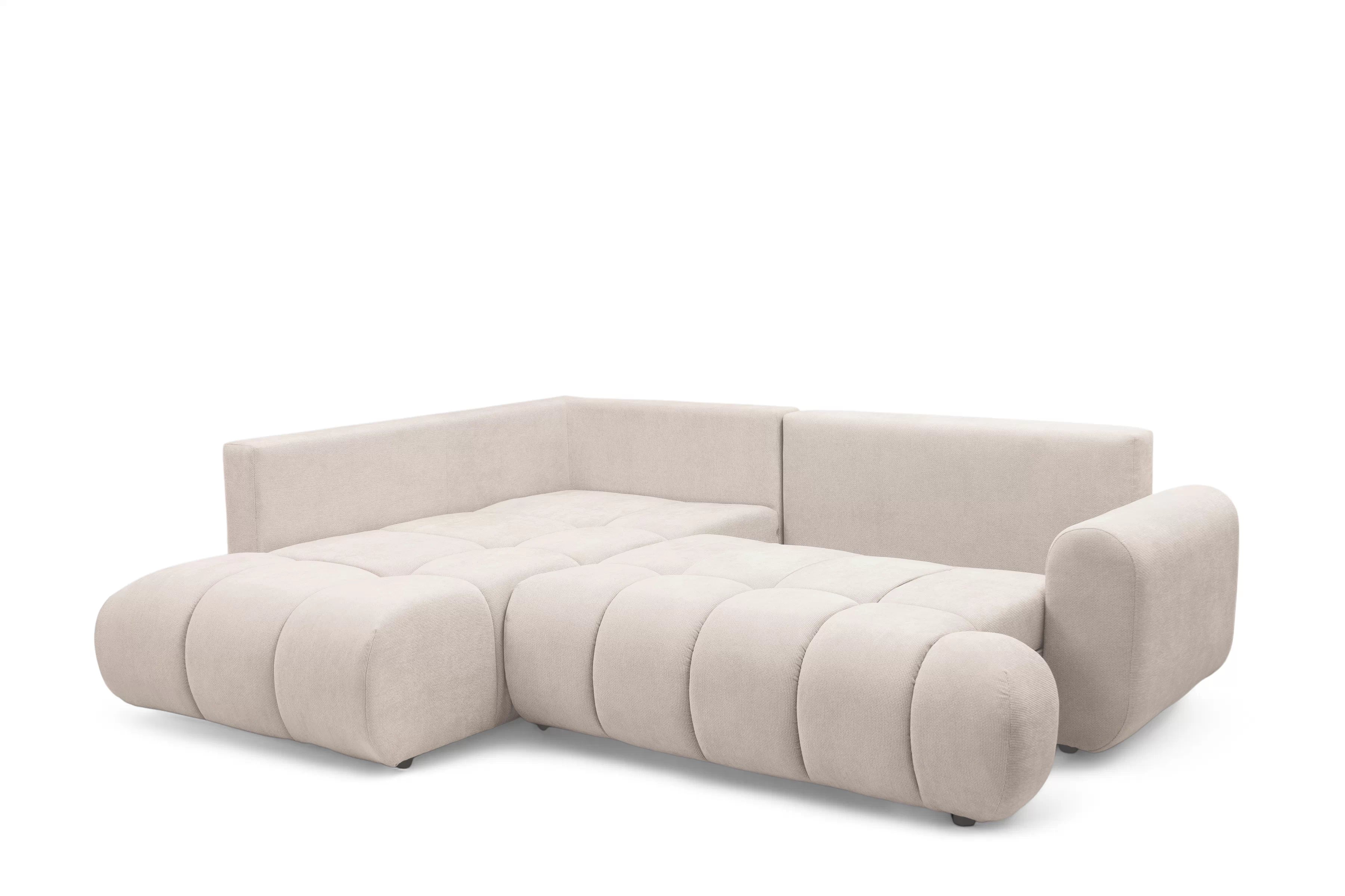 Rozkladacia rohová sedačka Lutario L ľavá - béžová hydrofóbna pletenina Venice 2026 Rohová sedacia súprava Lutario L s funkciou spánku Ľavá strana - Béžová plecionka hydrofobowa Venice 2026