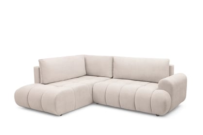 Rohová sedacia súprava Lutario L ľavá s funkciou spania - béžová hydrofóbna pletená látka Venice 2026