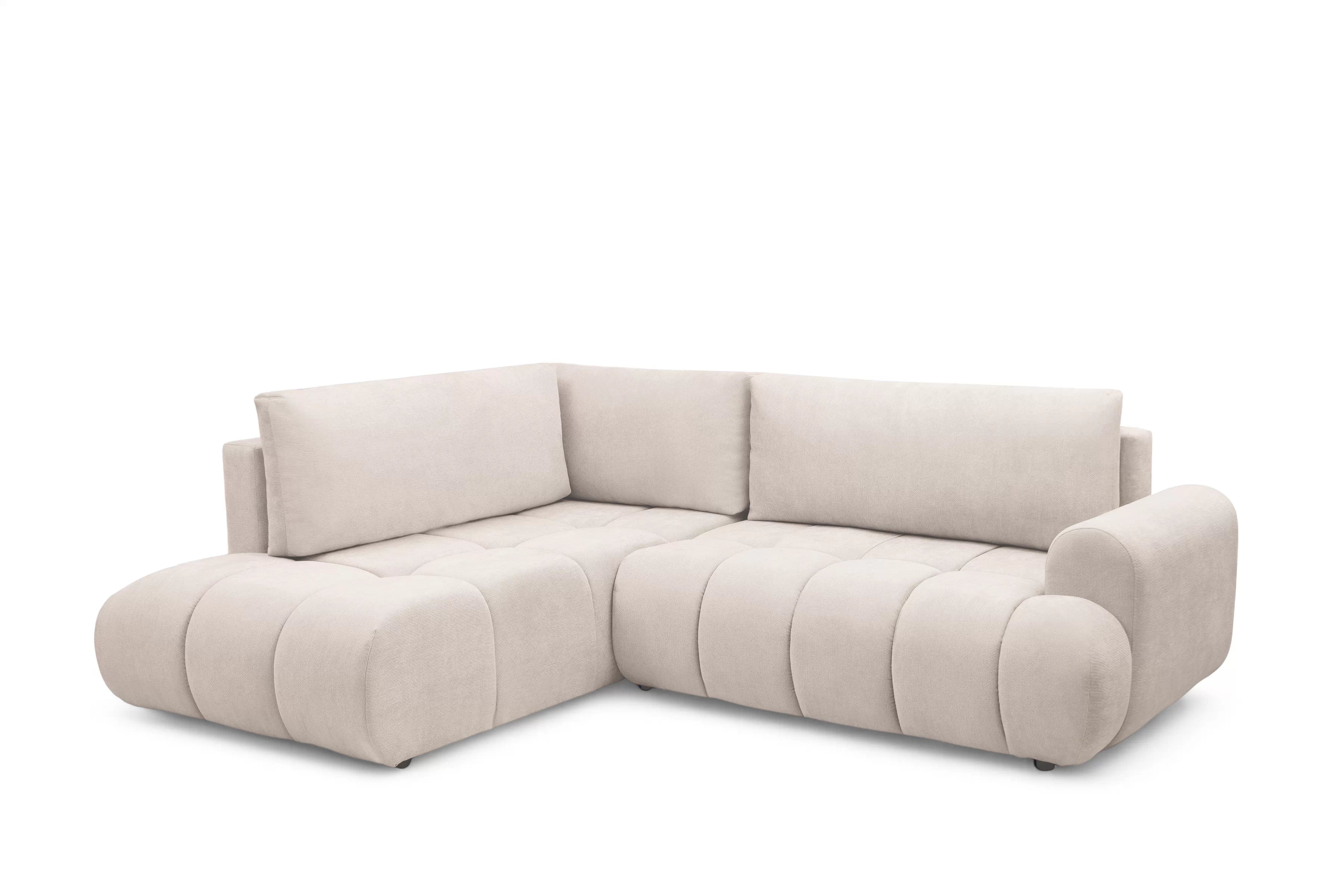 Rozkladacia rohová sedačka Lutario L ľavá - béžová hydrofóbna pletenina Venice 2026 Rohová sedacia súprava Lutario L s funkciou spánku Ľavá strana - Béžová plecionka hydrofobowa Venice 2026