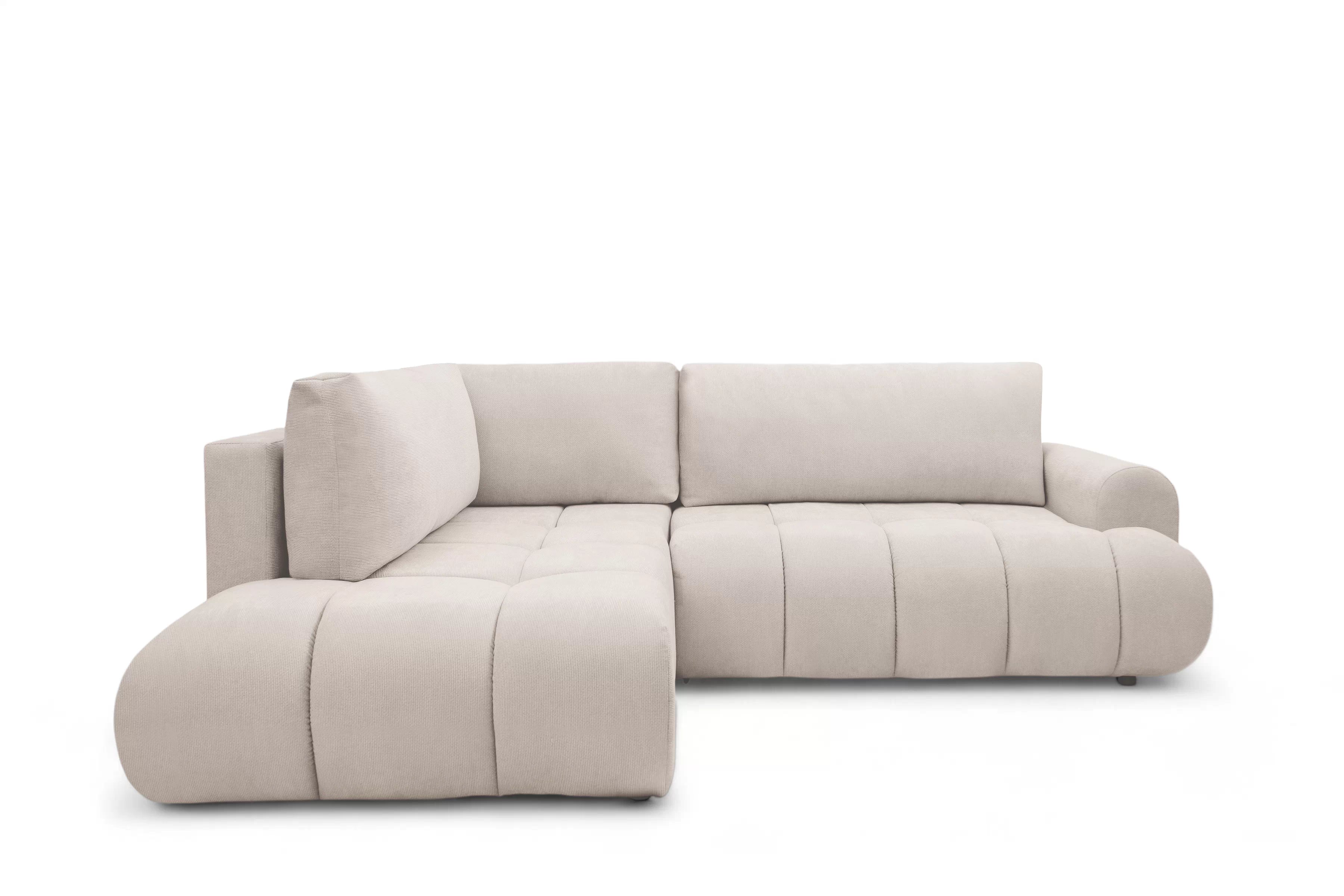 Rozkladacia rohová sedačka Lutario L ľavá - béžová hydrofóbna pletenina Venice 2026 Rohová sedacia súprava Lutario L s funkciou spánku Ľavá strana - Béžová plecionka hydrofobowa Venice 2026