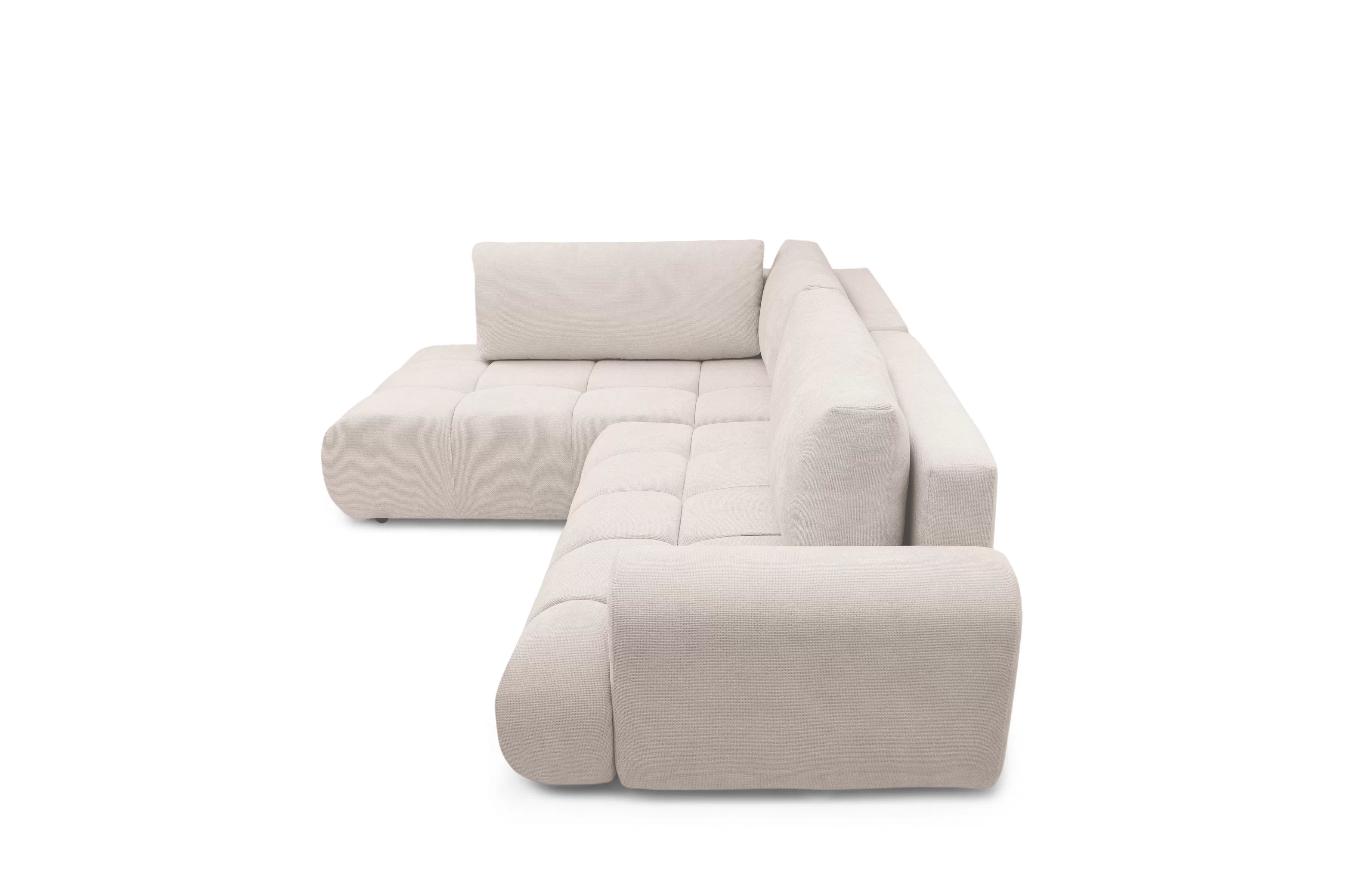 Rozkladacia rohová sedačka Lutario L ľavá - béžová hydrofóbna pletenina Venice 2026 Rohová sedacia súprava Lutario L s funkciou spánku Ľavá strana - Béžová plecionka hydrofobowa Venice 2026