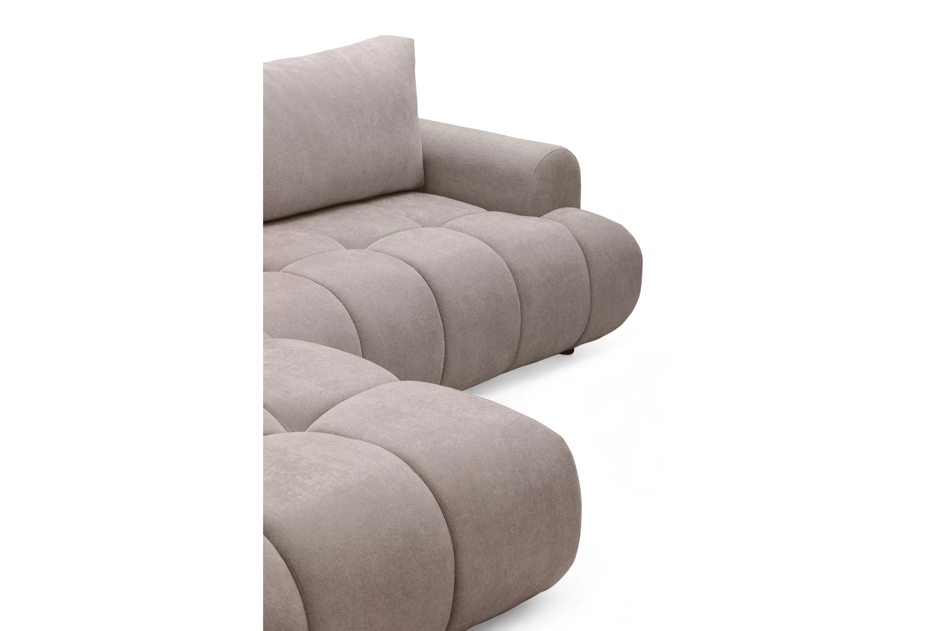 Rozkladacia rohová sedačka Lutario L ľavá - tmavobéžová hydrofóbna pletenina Venice 2031 Rohová sedacia súprava Lutario L s funkciou spánku Ľavá strana - ciemnobezowa plecionka hydrofobowa Venice 2031