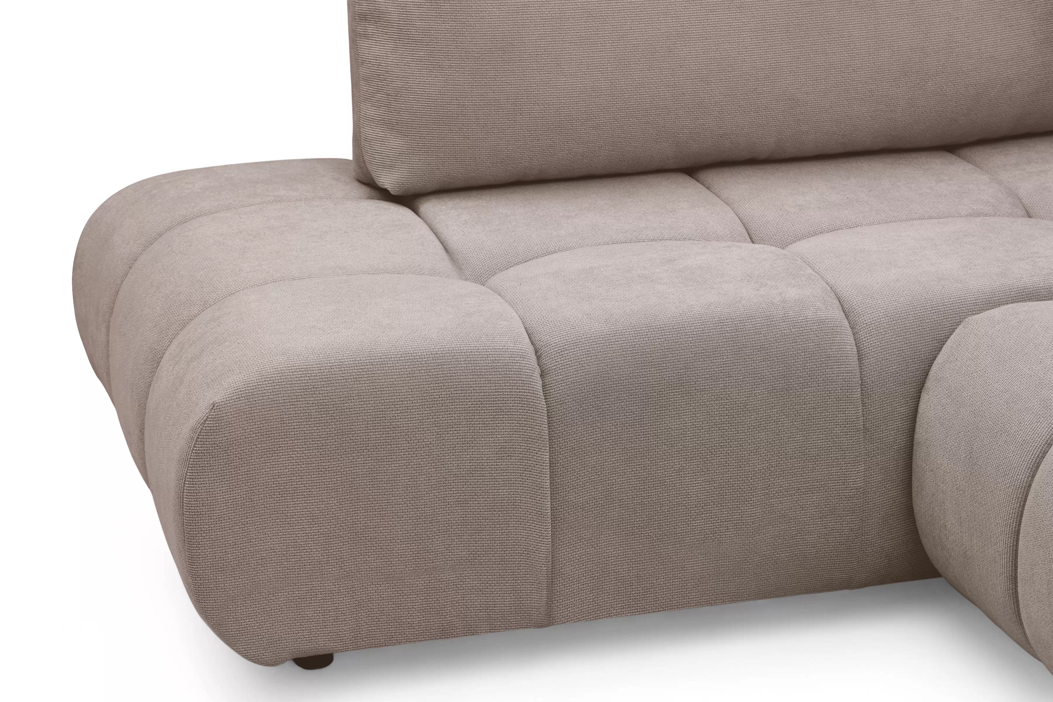 Rozkladacia rohová sedačka Lutario L ľavá - tmavobéžová hydrofóbna pletenina Venice 2031 Rohová sedacia súprava Lutario L s funkciou spánku Ľavá strana - ciemnobezowa plecionka hydrofobowa Venice 2031