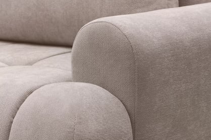 Rohová rozkládací pohovka Lutario L levá s funkcí spánku - tmavě béžová hydrofobní tkanina Venice 2031 Rohová sedací souprava Lutario L rozkládací levá - ciemnobezowa plecionka hydrofobowa Venice 2031