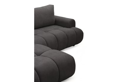 Rohová sedacia súprava Lutario L ľavá s funkciou spania - tmavosivá hydrofóbna pletená látka Venice 2021 Rohová sedacia súprava Lutario L s funkciou spánku Ľavá strana - ciemnoszara plecionka hydrofobowa Venice 2021