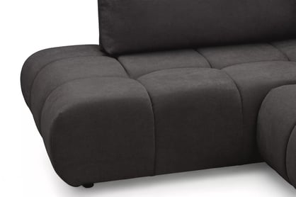 Rohová sedacia súprava Lutario L ľavá s funkciou spania - tmavosivá hydrofóbna pletená látka Venice 2021 Rohová sedacia súprava Lutario L s funkciou spánku Ľavá strana - ciemnoszara plecionka hydrofobowa Venice 2021