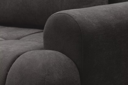 Rohová sedacia súprava Lutario L ľavá s funkciou spania - tmavosivá hydrofóbna pletená látka Venice 2021 Rohová sedacia súprava Lutario L s funkciou spánku Ľavá strana - ciemnoszara plecionka hydrofobowa Venice 2021