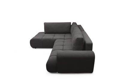 Rohová sedacia súprava Lutario L ľavá s funkciou spania - tmavosivá hydrofóbna pletená látka Venice 2021 Rohová sedacia súprava Lutario L s funkciou spánku Ľavá strana - ciemnoszara plecionka hydrofobowa Venice 2021