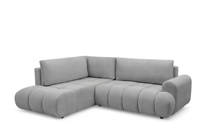 Rohová sedacia súprava Lutario L ľavá s funkciou spania - sivá hydrofóbna pletená látka Venice 2023